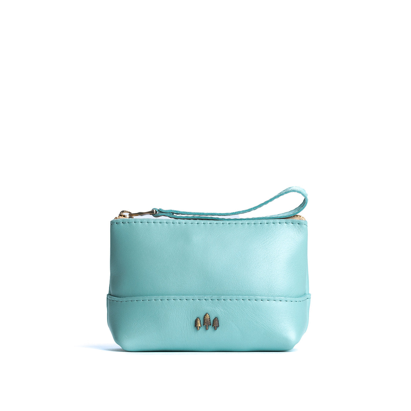 Leather Zipper Pouch with Wrist Strap & Flat Base | Almost Perfect Chelsea