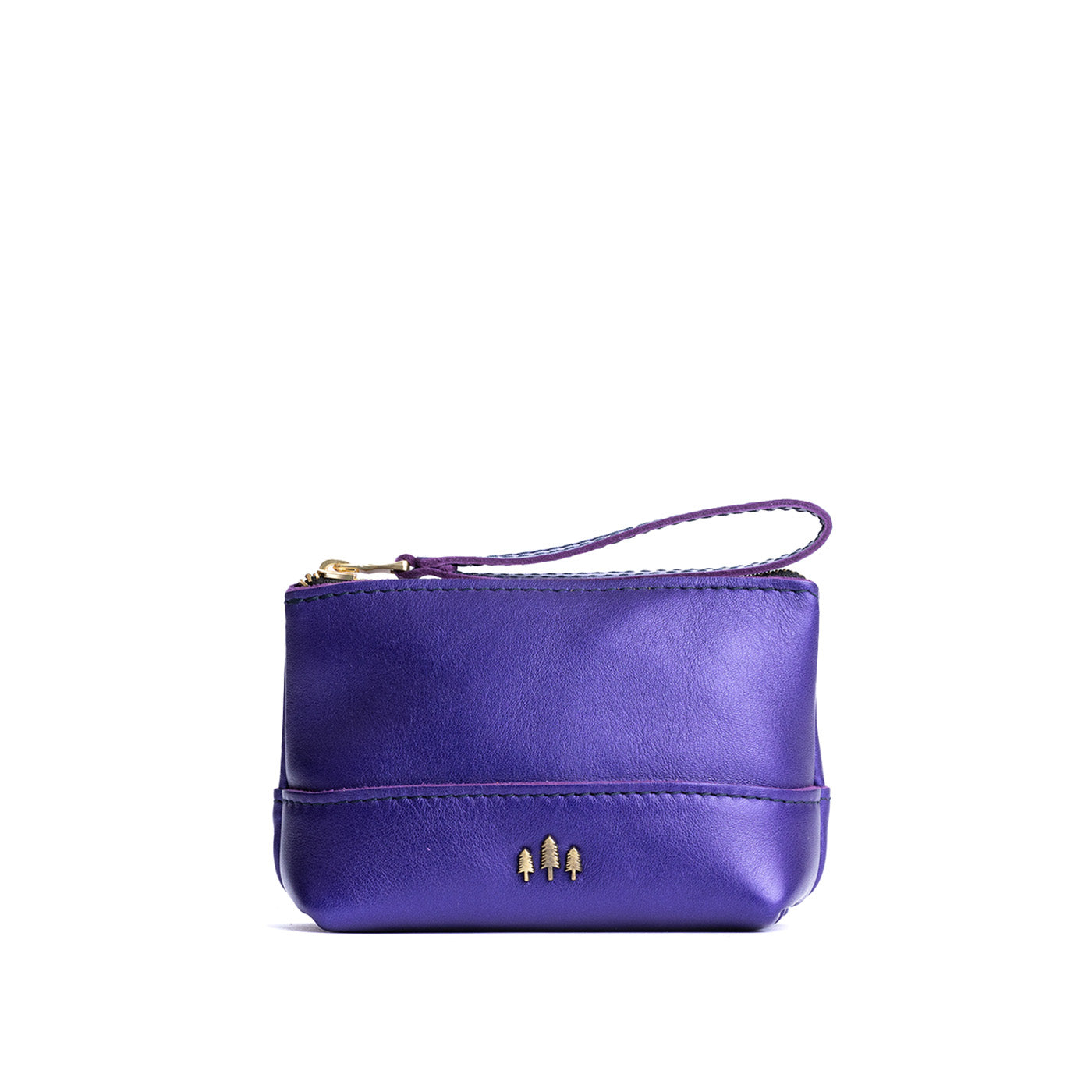 Leather Zipper Pouch with Wrist Strap & Flat Base | Almost Perfect Chelsea