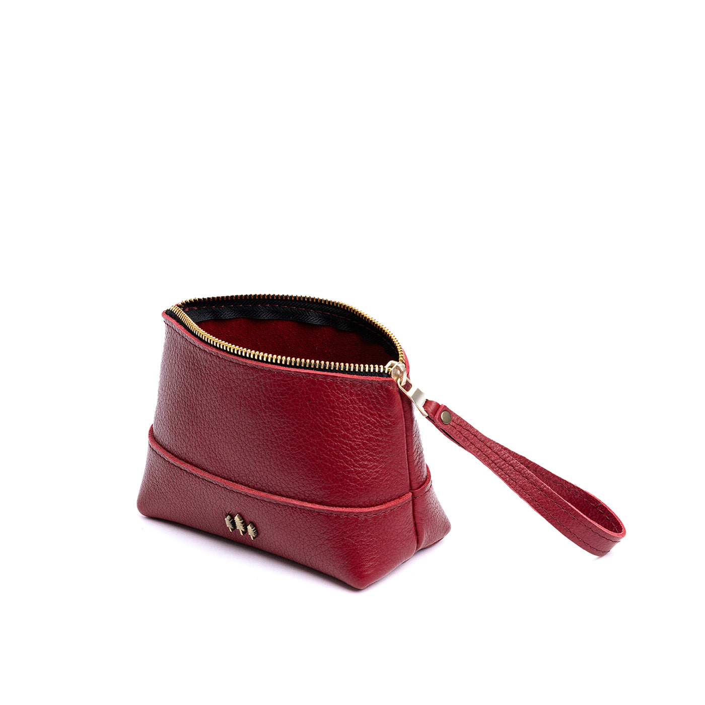 Leather Zipper Pouch with Wrist Strap & Flat Base | Almost Perfect Chelsea