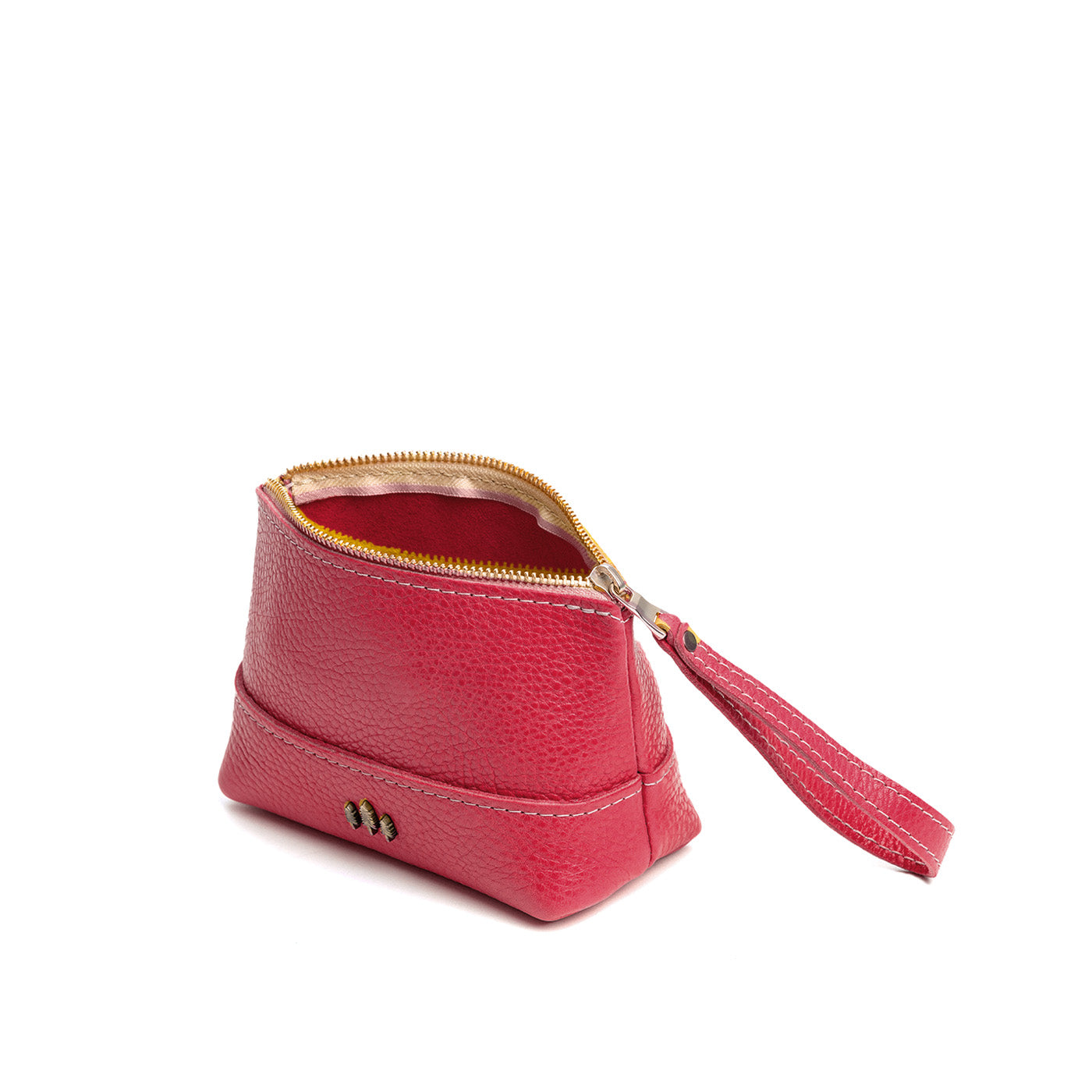 Leather Zipper Pouch with Wrist Strap & Flat Base | Almost Perfect Chelsea