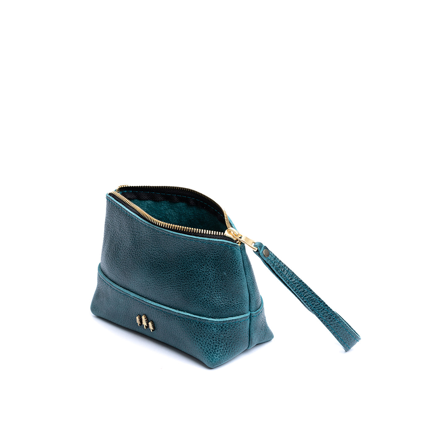 Leather Zipper Pouch with Wrist Strap & Flat Base | Almost Perfect Chelsea