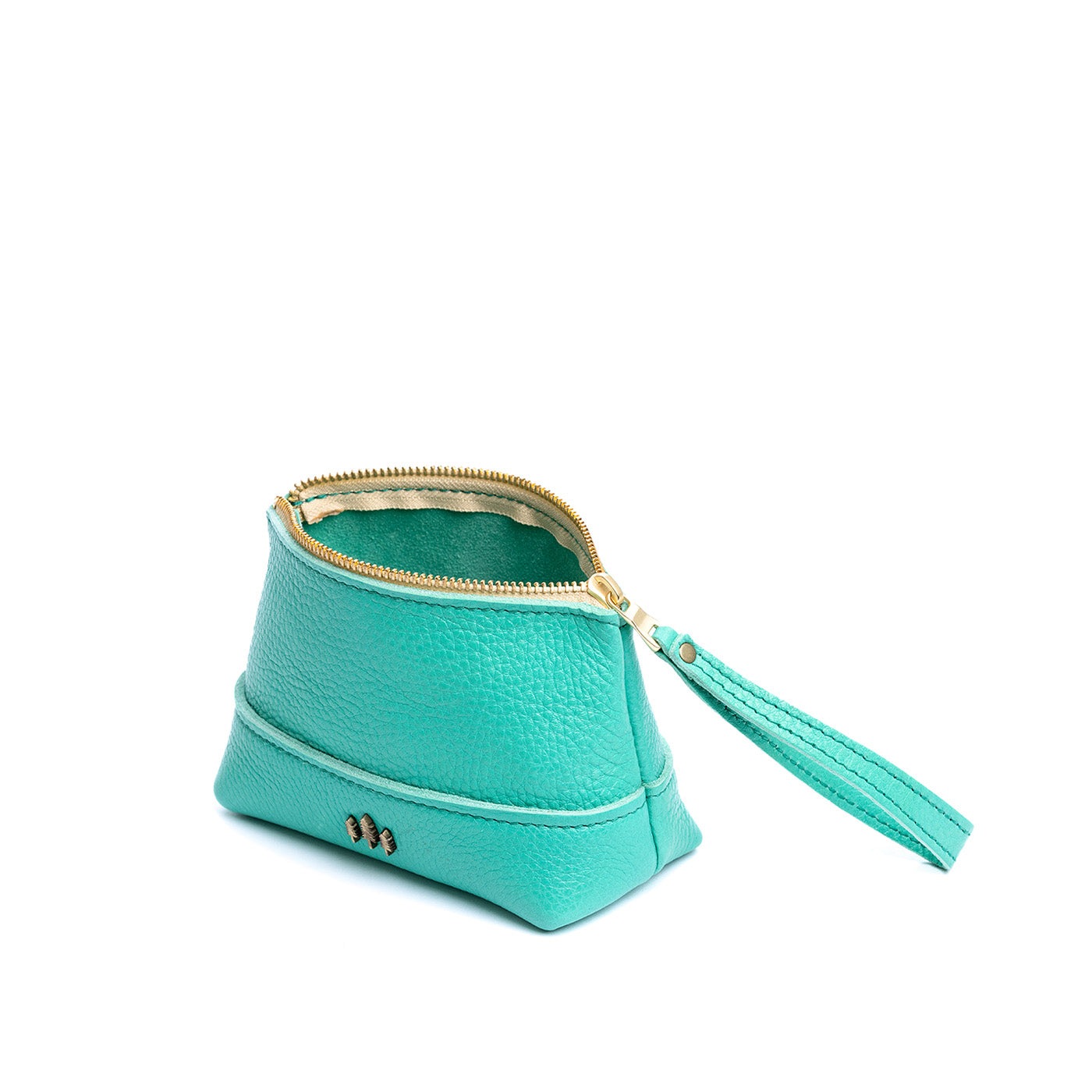 Leather Zipper Pouch with Wrist Strap & Flat Base | Almost Perfect Chelsea