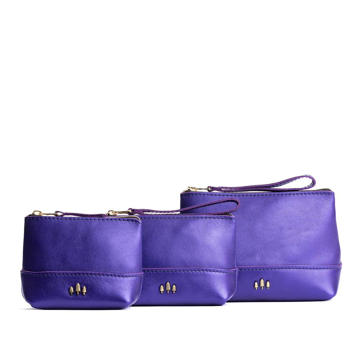 Leather Zipper Pouch with Wrist Strap & Flat Base | Almost Perfect Chelsea