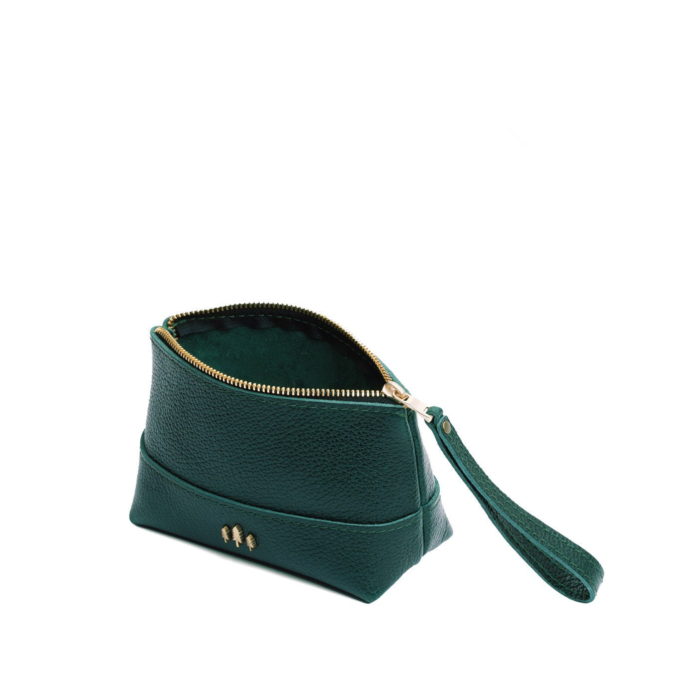 Leather Zipper Pouch with Wrist Strap & Flat Base | Almost Perfect Chelsea