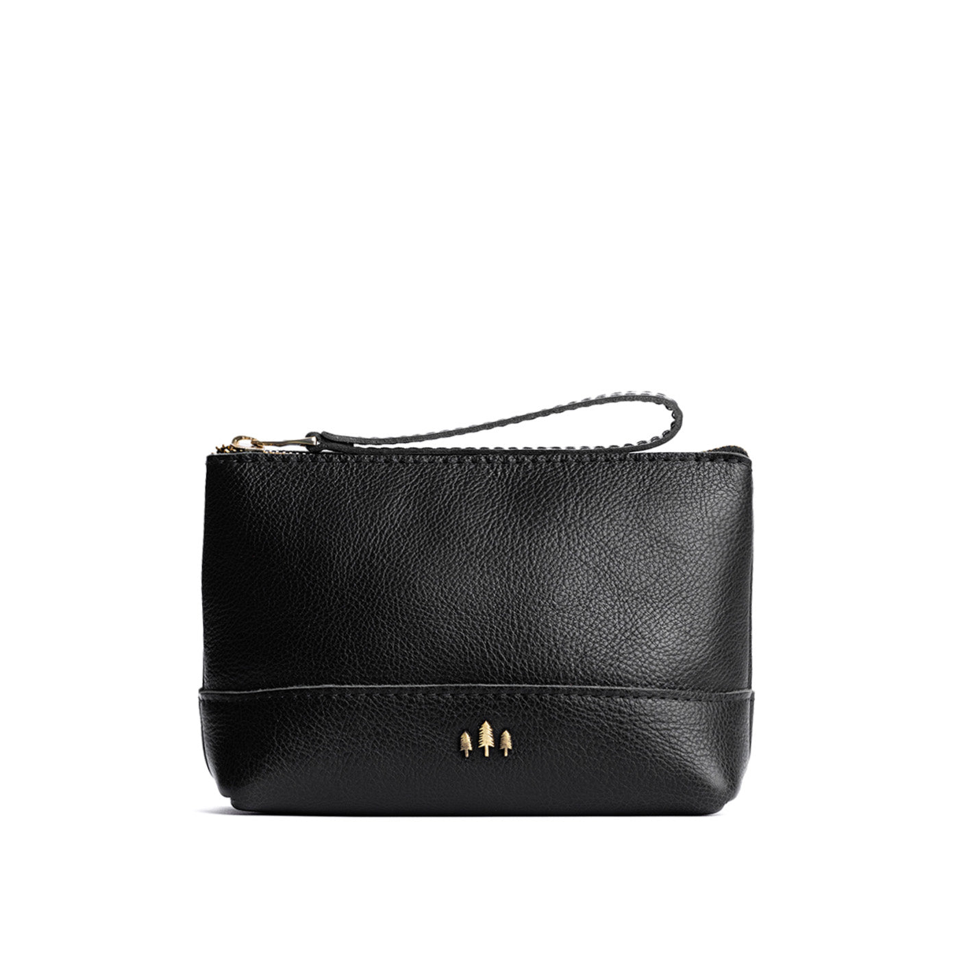 Leather Zipper Pouch with Wrist Strap & Flat Base | Almost Perfect Chelsea