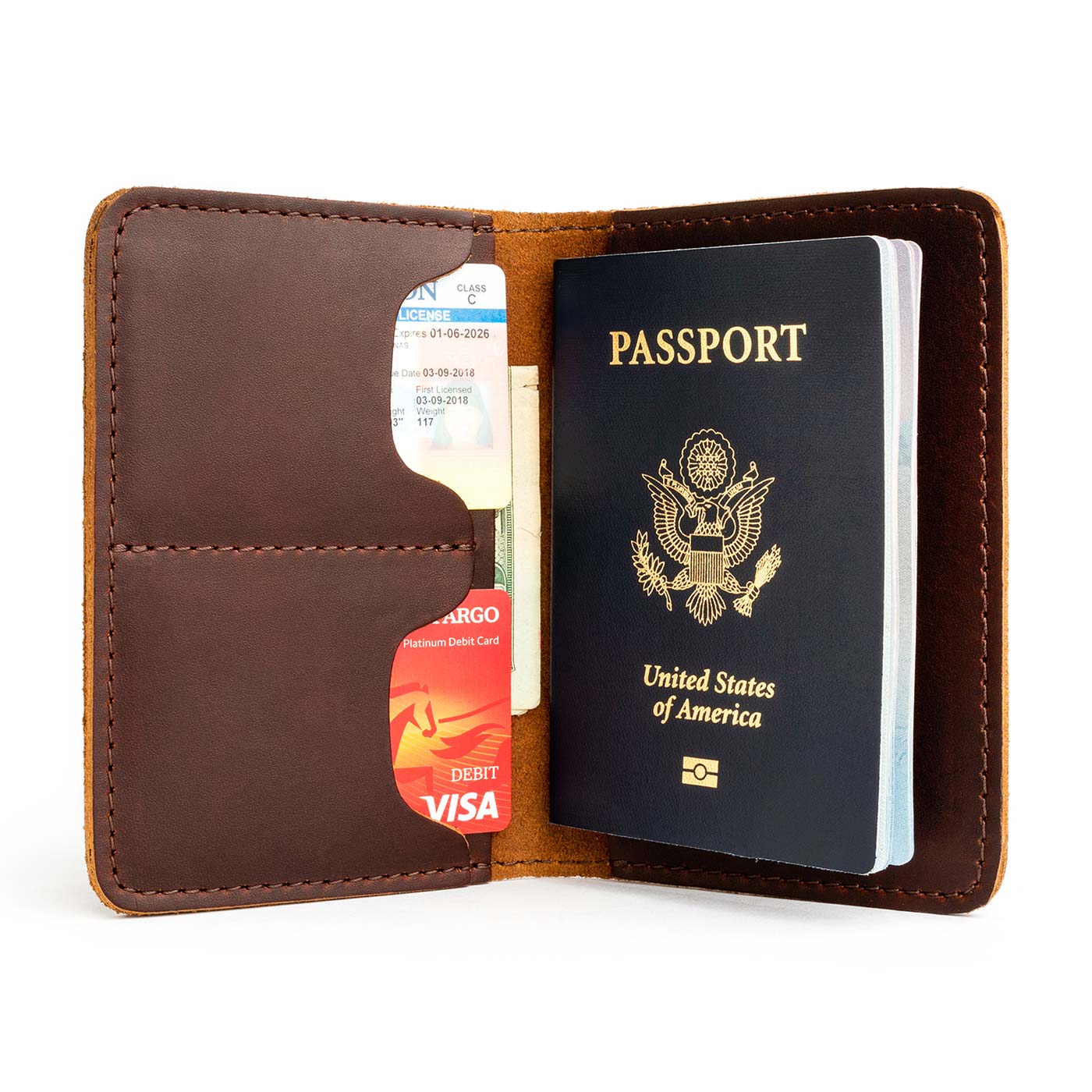 Full-Grain Leather Passport Holder with Card Slots | Modern Travel