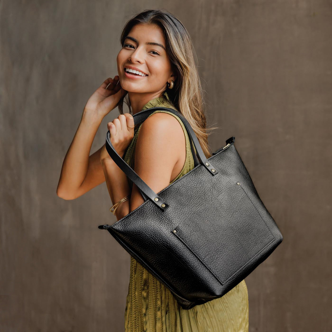 Handcrafted Leather Tote Bag with Pockets & Key Loop | Almost Perfect