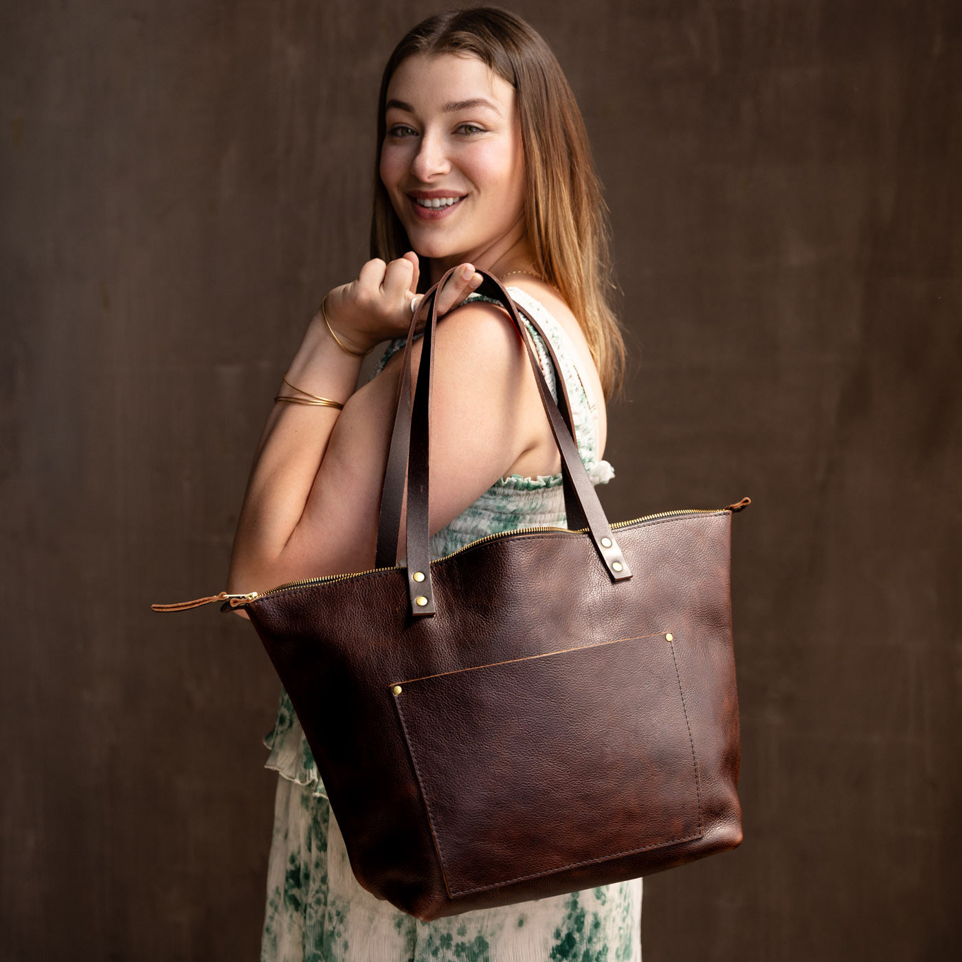 Handcrafted Leather Tote Bag with Pockets & Key Loop | Almost Perfect