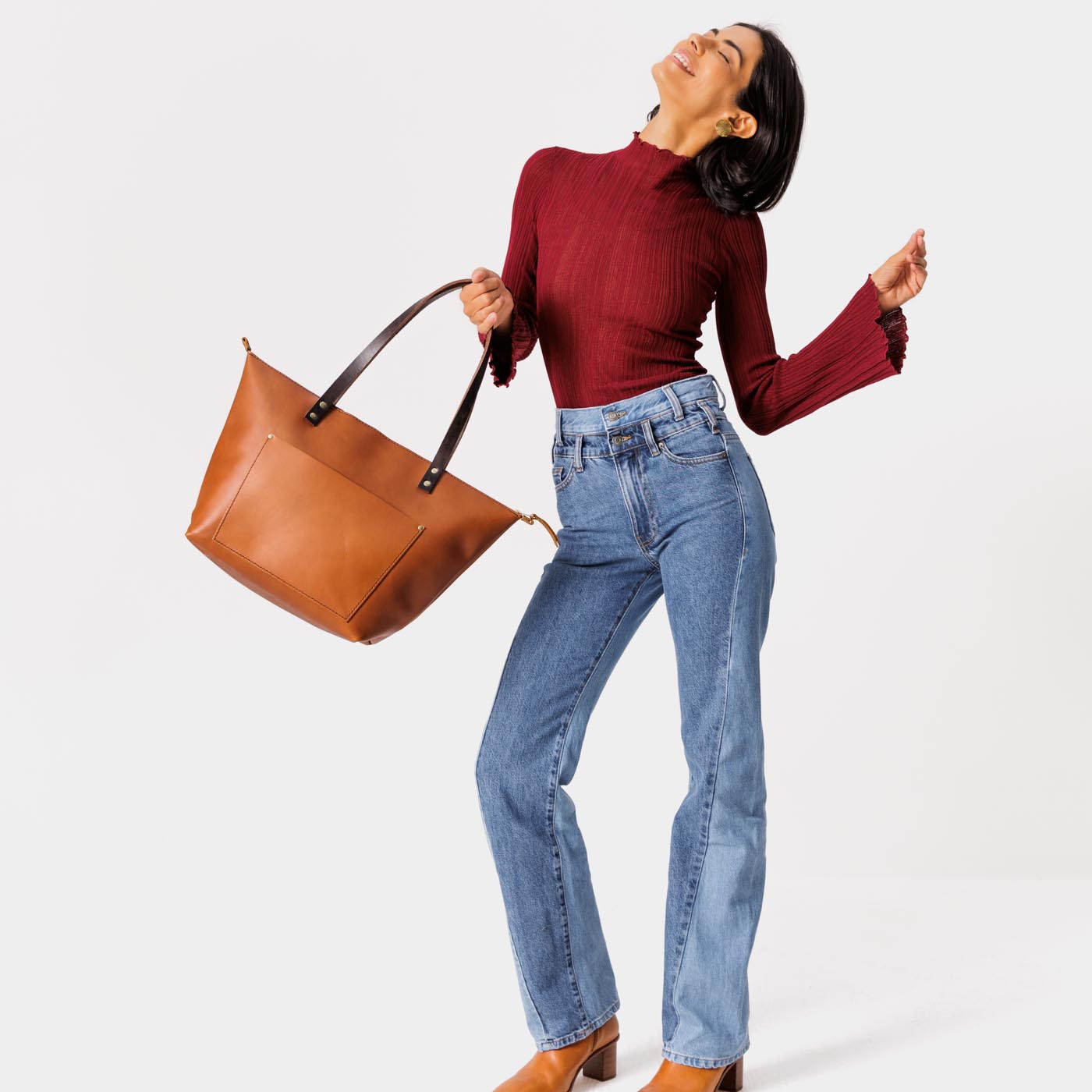 Handcrafted Leather Tote Bag with Pockets & Key Loop | Almost Perfect