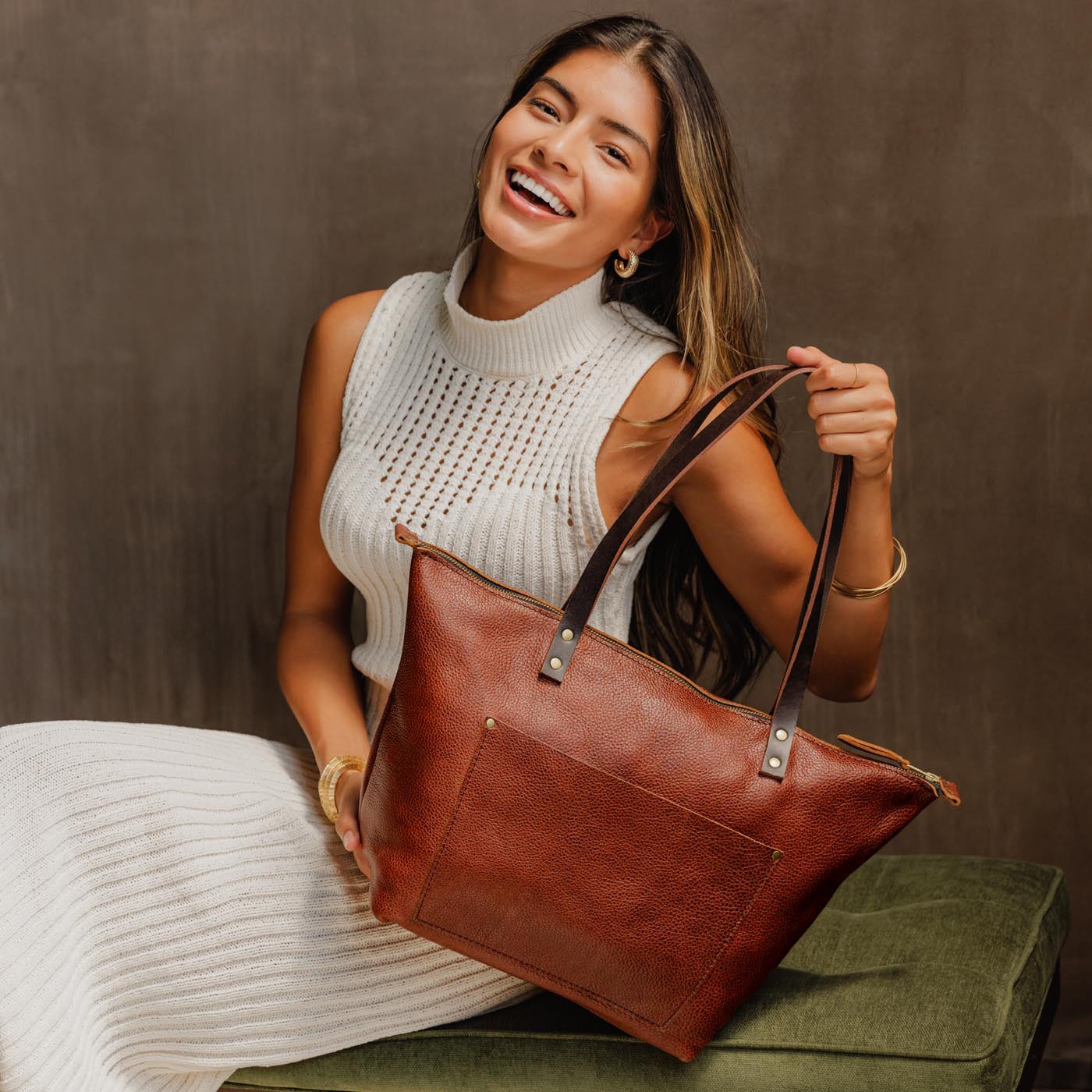Handcrafted Leather Tote Bag with Pockets & Key Loop | Almost Perfect