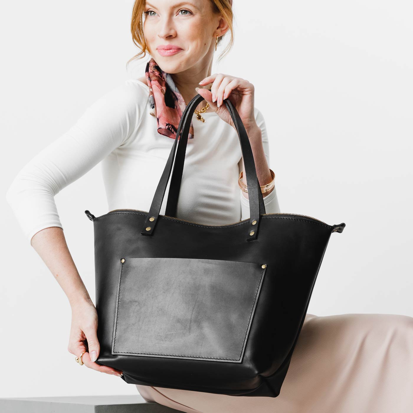 Handcrafted Leather Tote Bag with Pockets & Key Loop | Almost Perfect