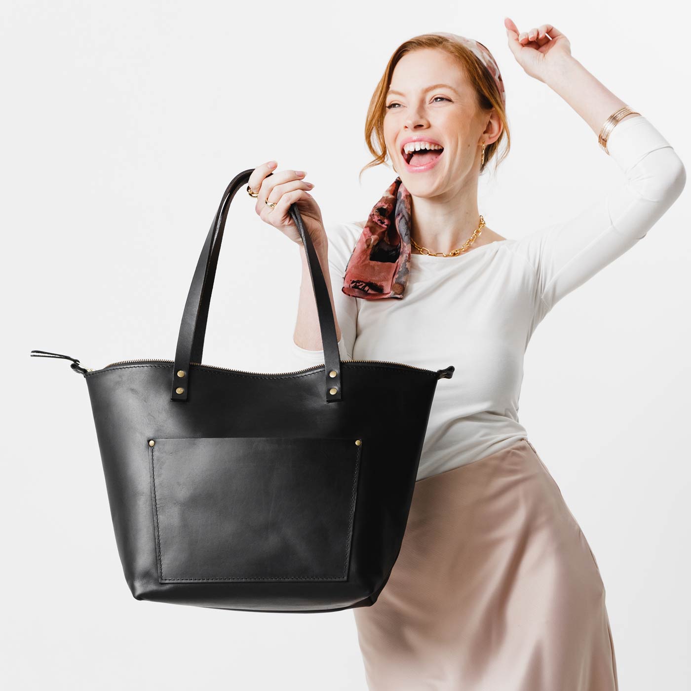 Handcrafted Leather Tote Bag with Pockets & Key Loop | Almost Perfect