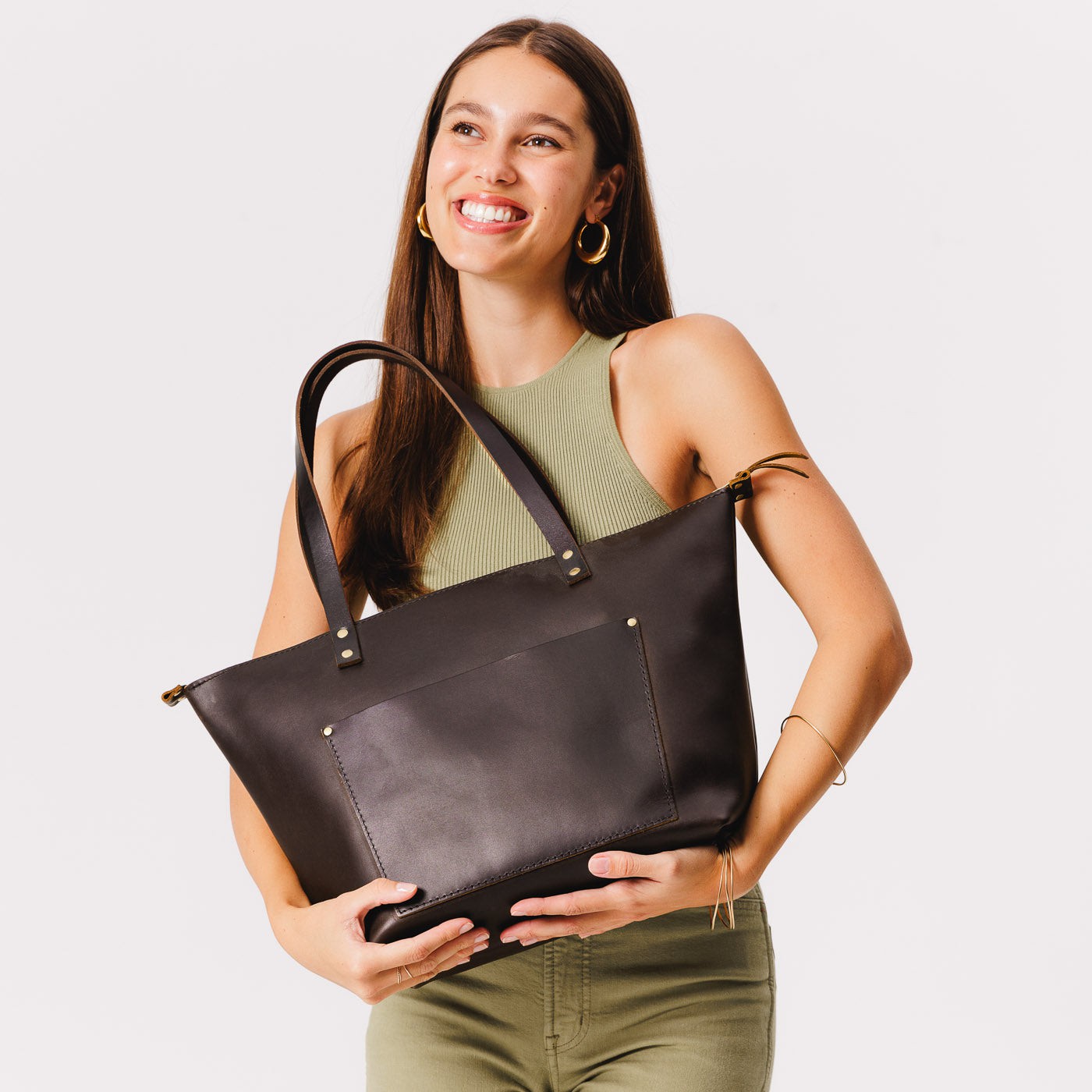 Handcrafted Leather Tote Bag with Pockets & Key Loop | Almost Perfect