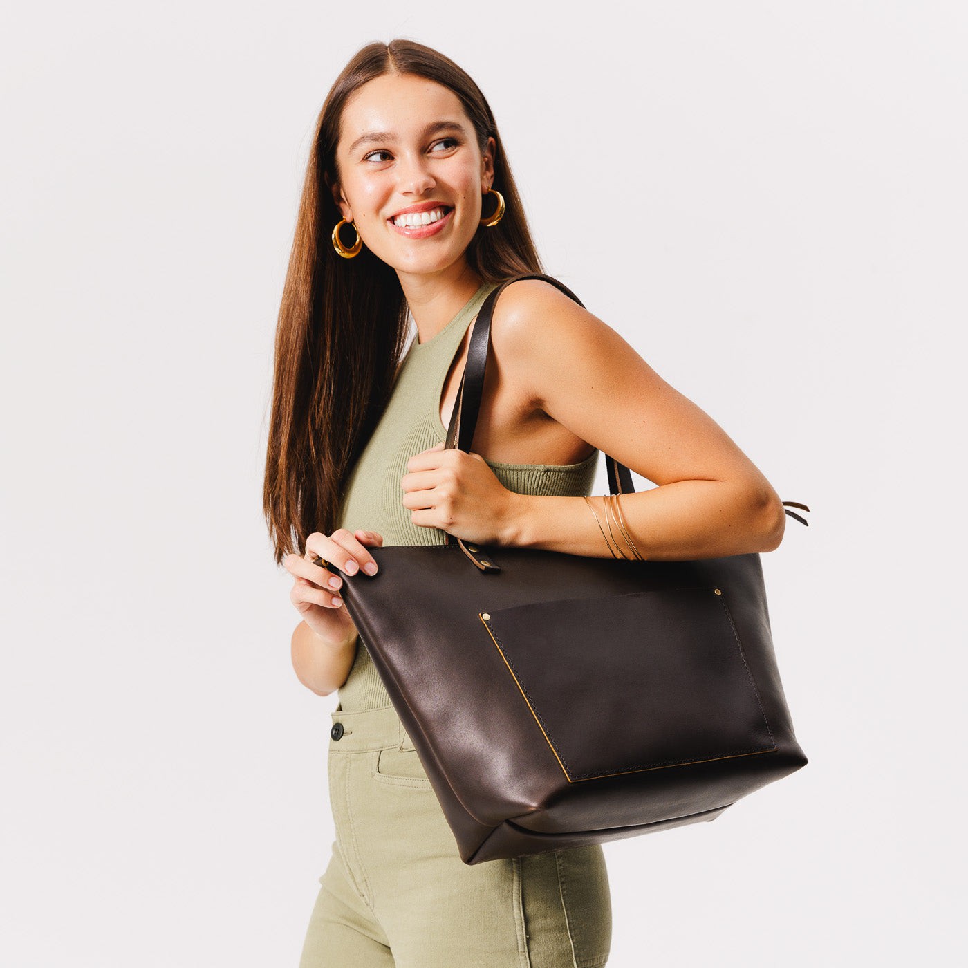 Handcrafted Leather Tote Bag with Pockets & Key Loop | Almost Perfect