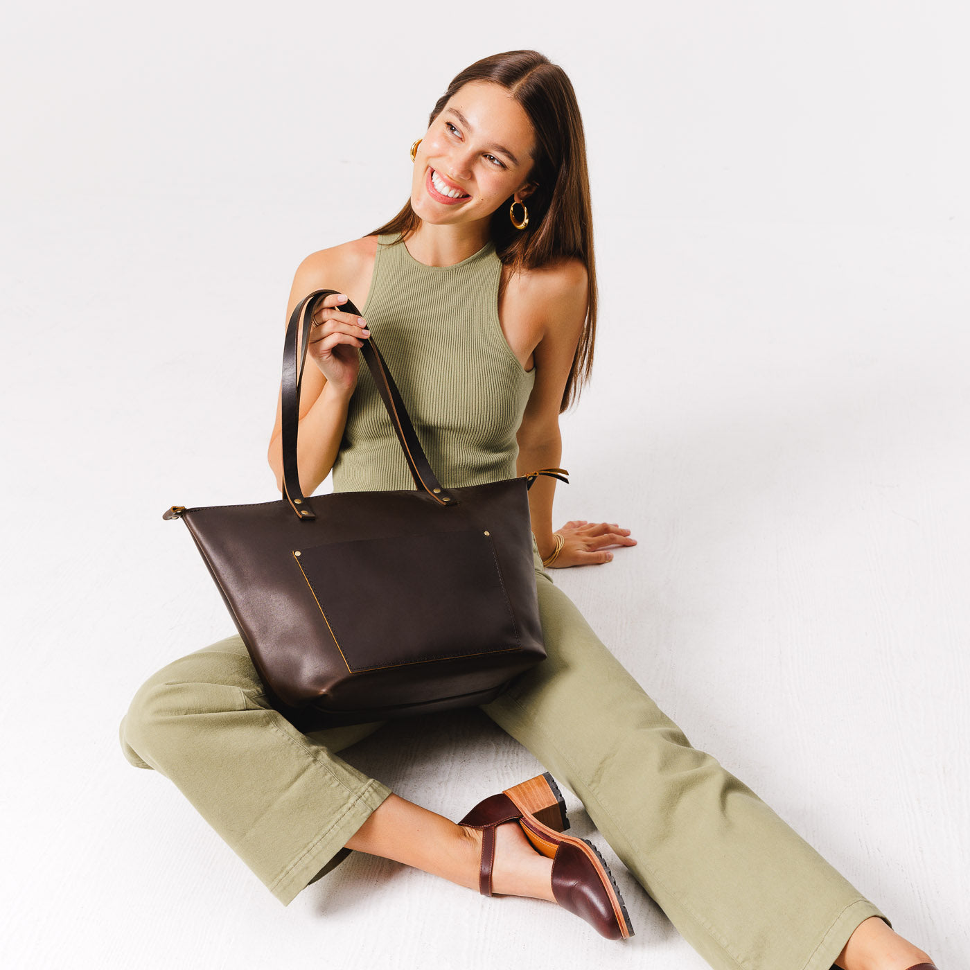Handcrafted Leather Tote Bag with Pockets & Key Loop | Almost Perfect