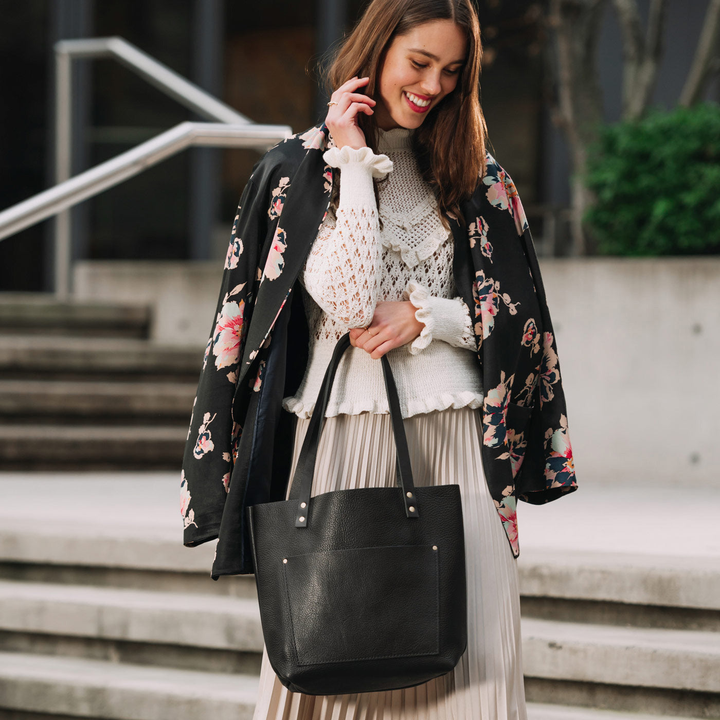 Handcrafted Leather Tote Bag with Pockets & Key Loop | Almost Perfect