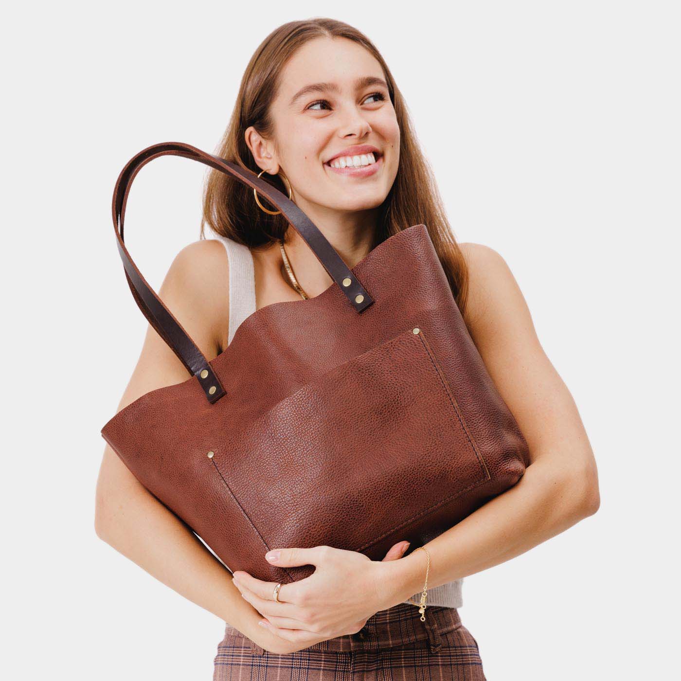 Handcrafted Leather Tote Bag with Pockets & Key Loop | Almost Perfect