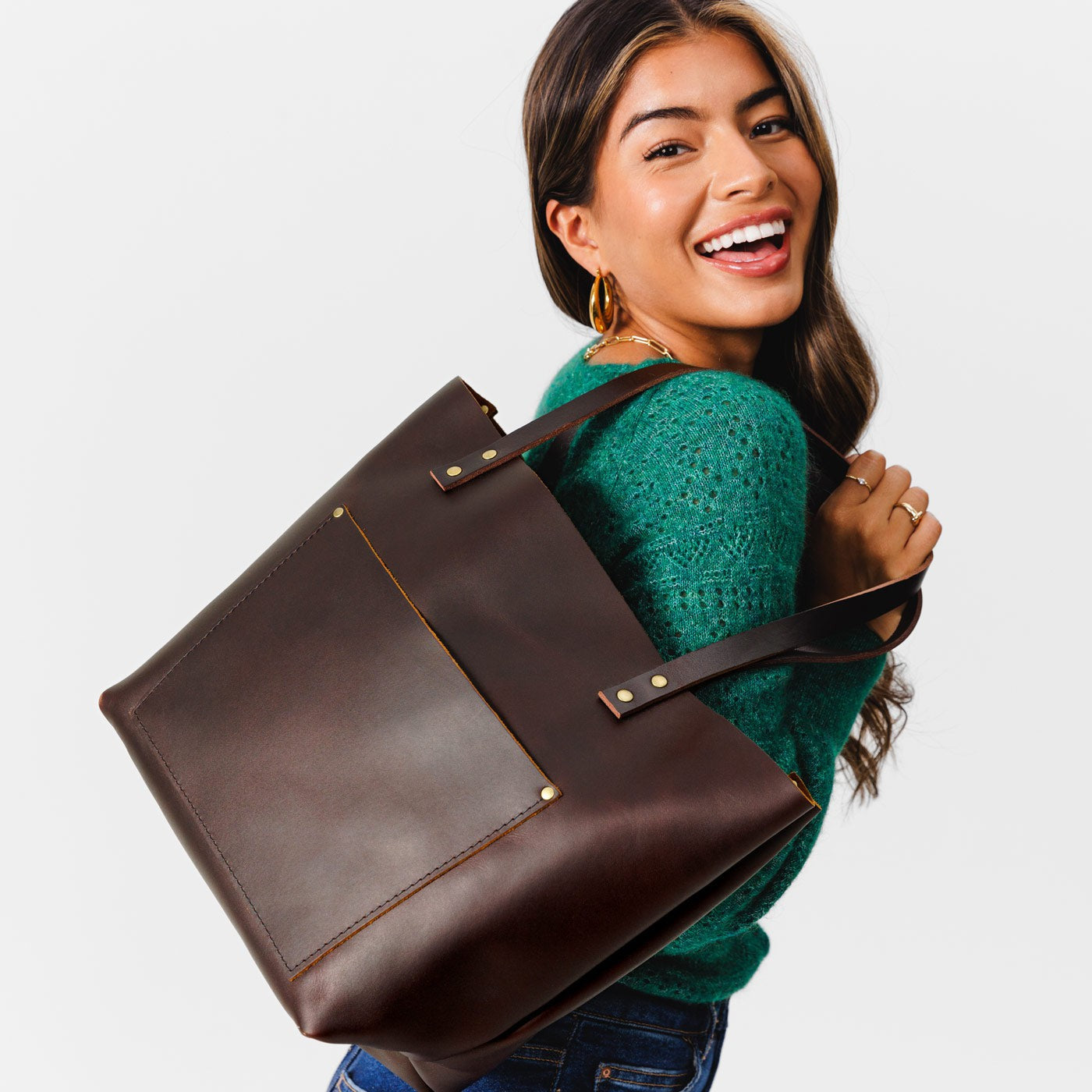 Handcrafted Leather Tote Bag with Pockets & Key Loop | Almost Perfect