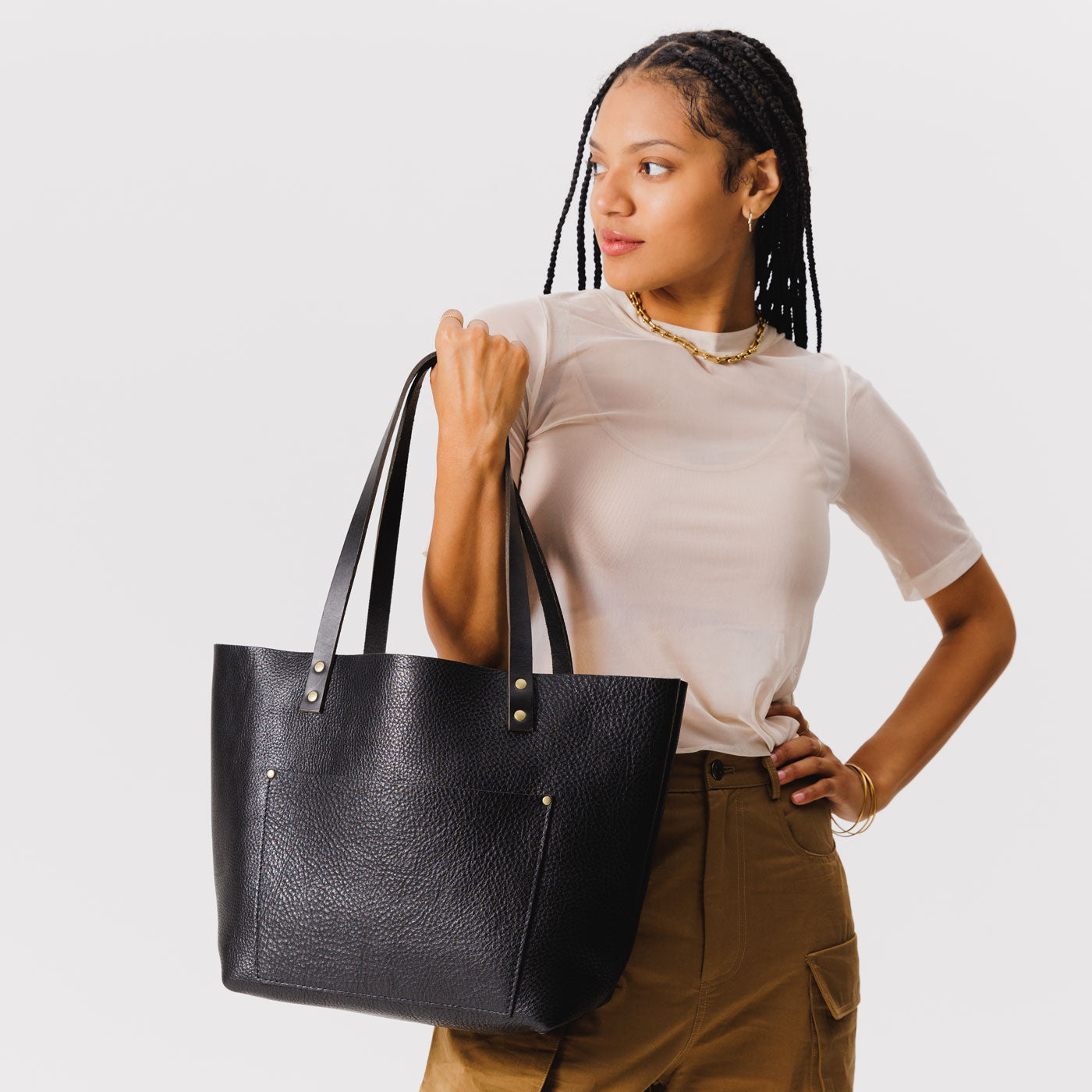 Handcrafted Leather Tote Bag with Pockets & Key Loop | Almost Perfect
