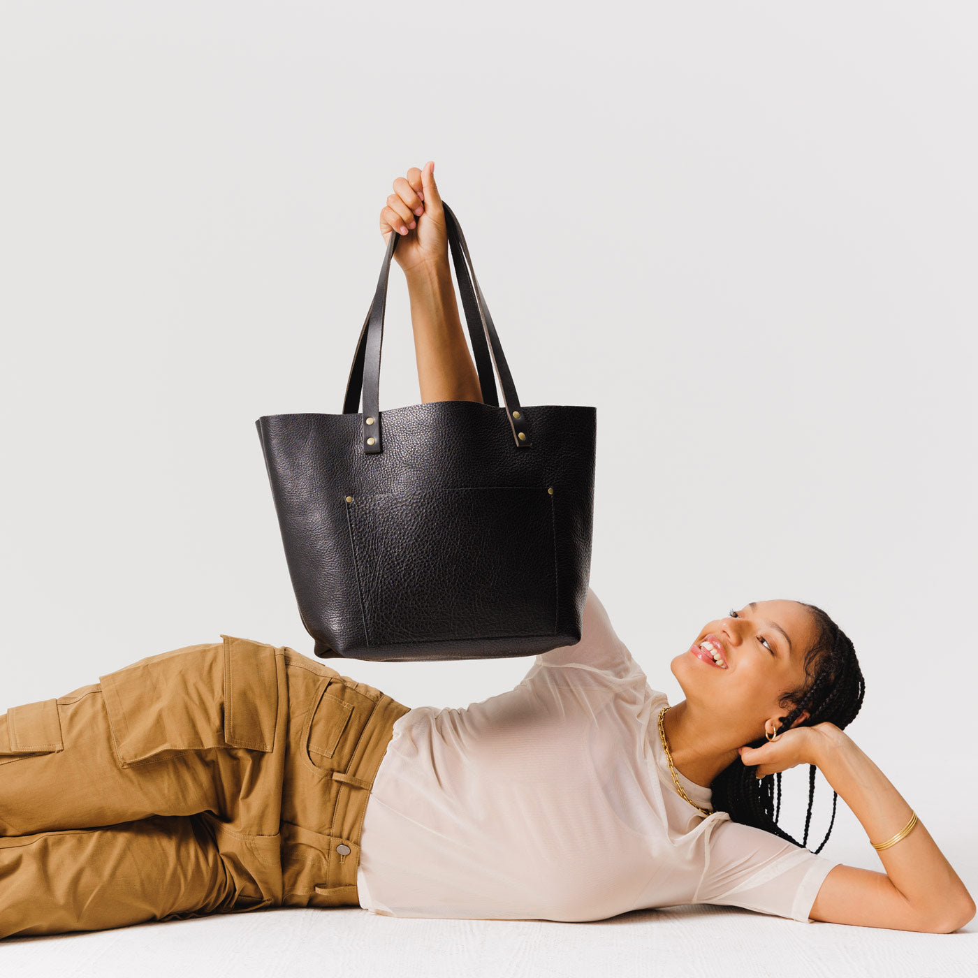 Handcrafted Leather Tote Bag with Pockets & Key Loop | Almost Perfect