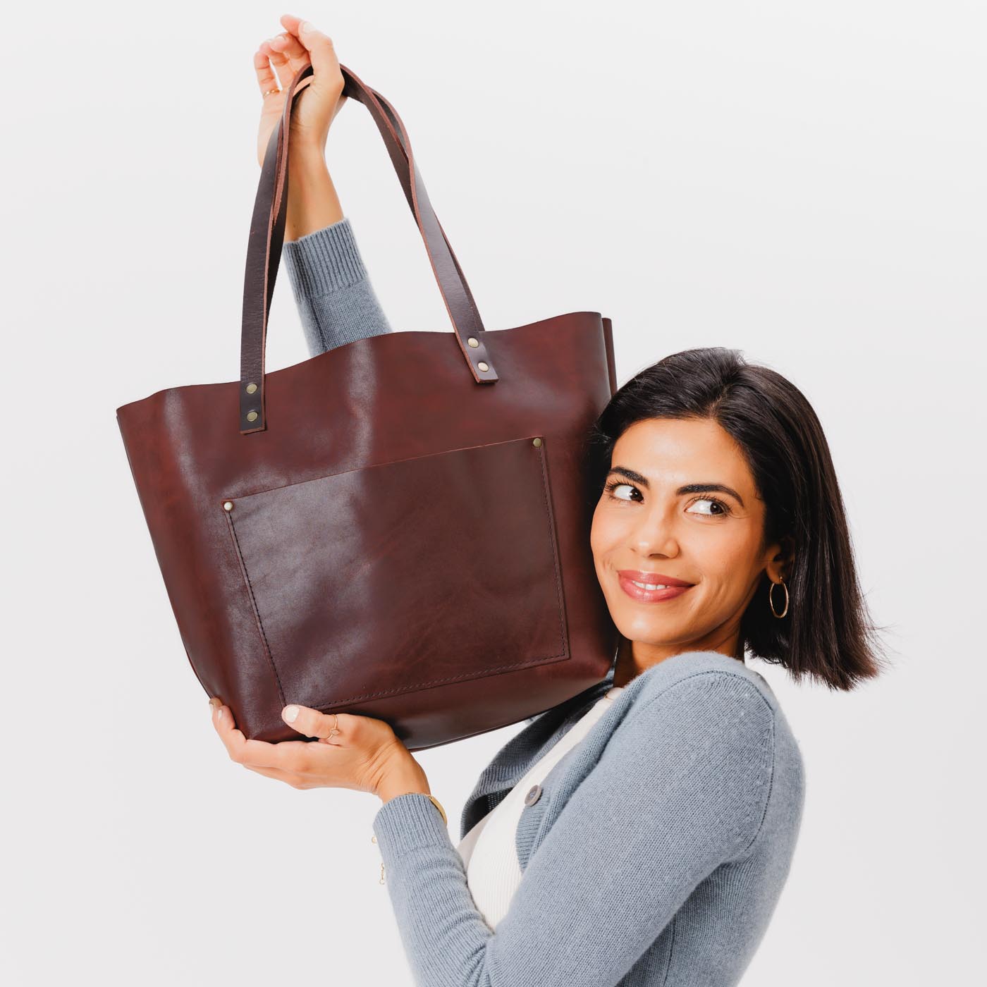 Handcrafted Leather Tote Bag with Pockets & Key Loop | Almost Perfect