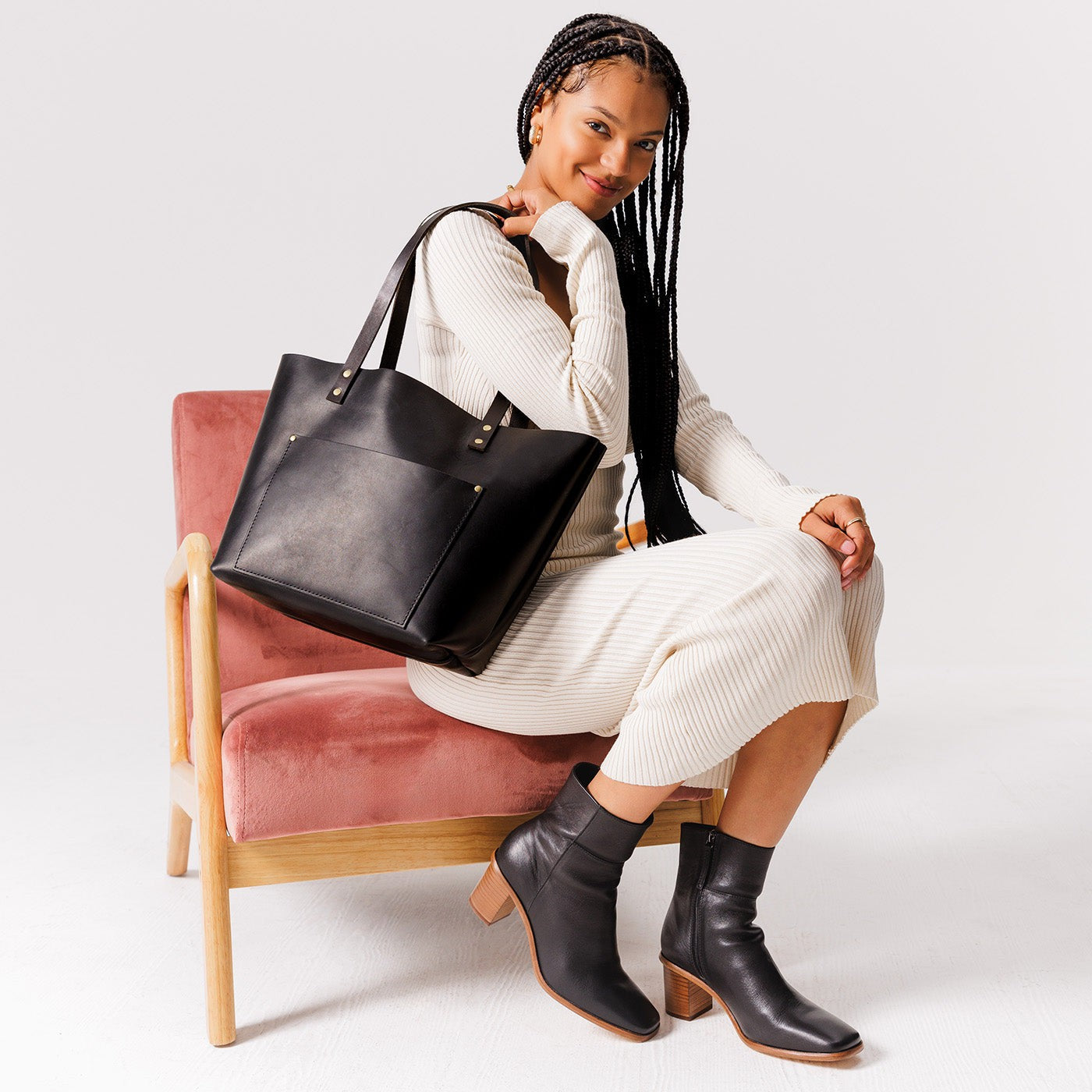 Handcrafted Leather Tote Bag with Pockets & Key Loop | Almost Perfect