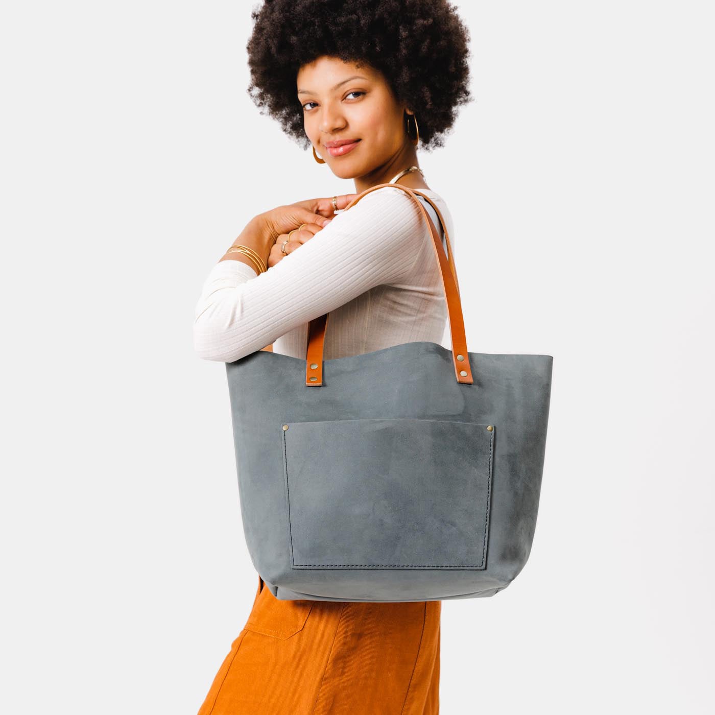 Handcrafted Leather Tote Bag with Pockets & Key Loop | Almost Perfect