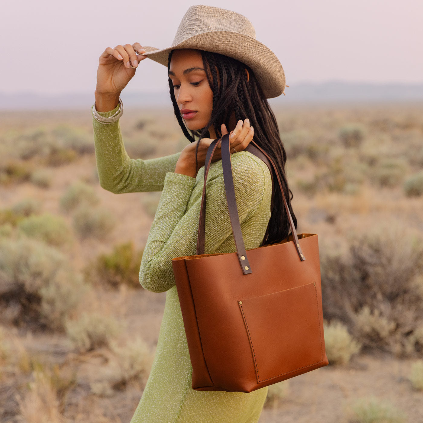 Handcrafted Leather Tote Bag with Pockets & Key Loop | Almost Perfect