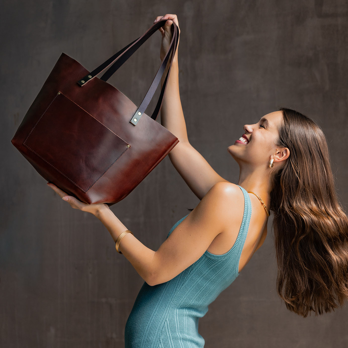 Handcrafted Leather Tote Bag with Pockets & Key Loop | Almost Perfect