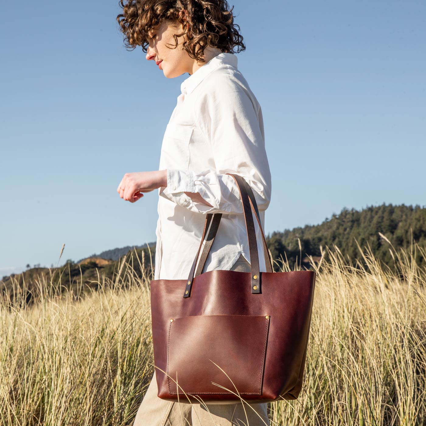 Handcrafted Leather Tote Bag with Pockets & Key Loop | Almost Perfect