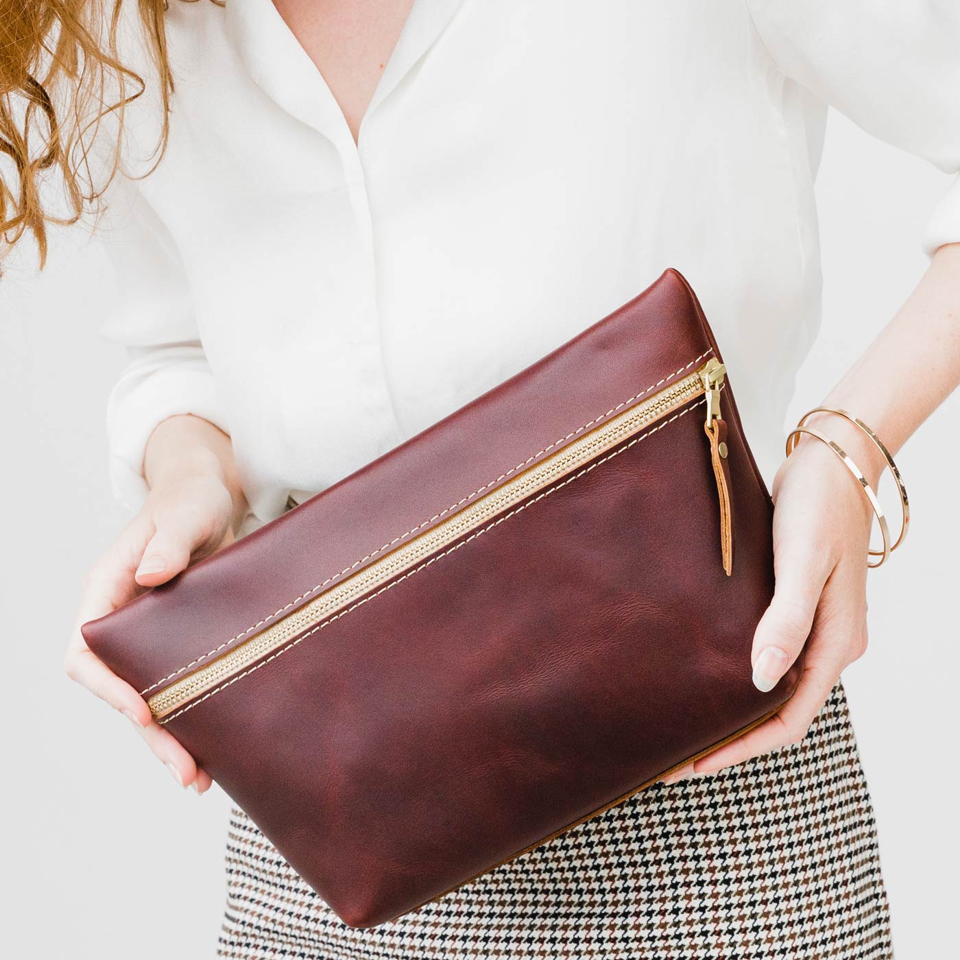 Luxury Leather Makeup Bag with Suede Interior | Almost Perfect