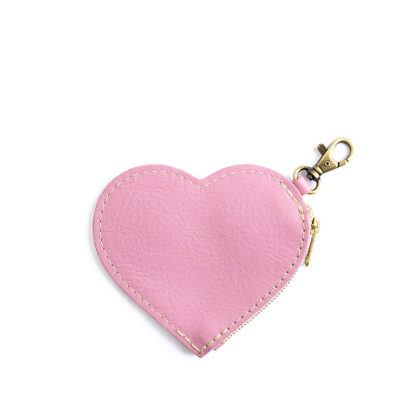 Heart-Shaped Zipper Pouch with Lobster Clasp | Small & Stylish