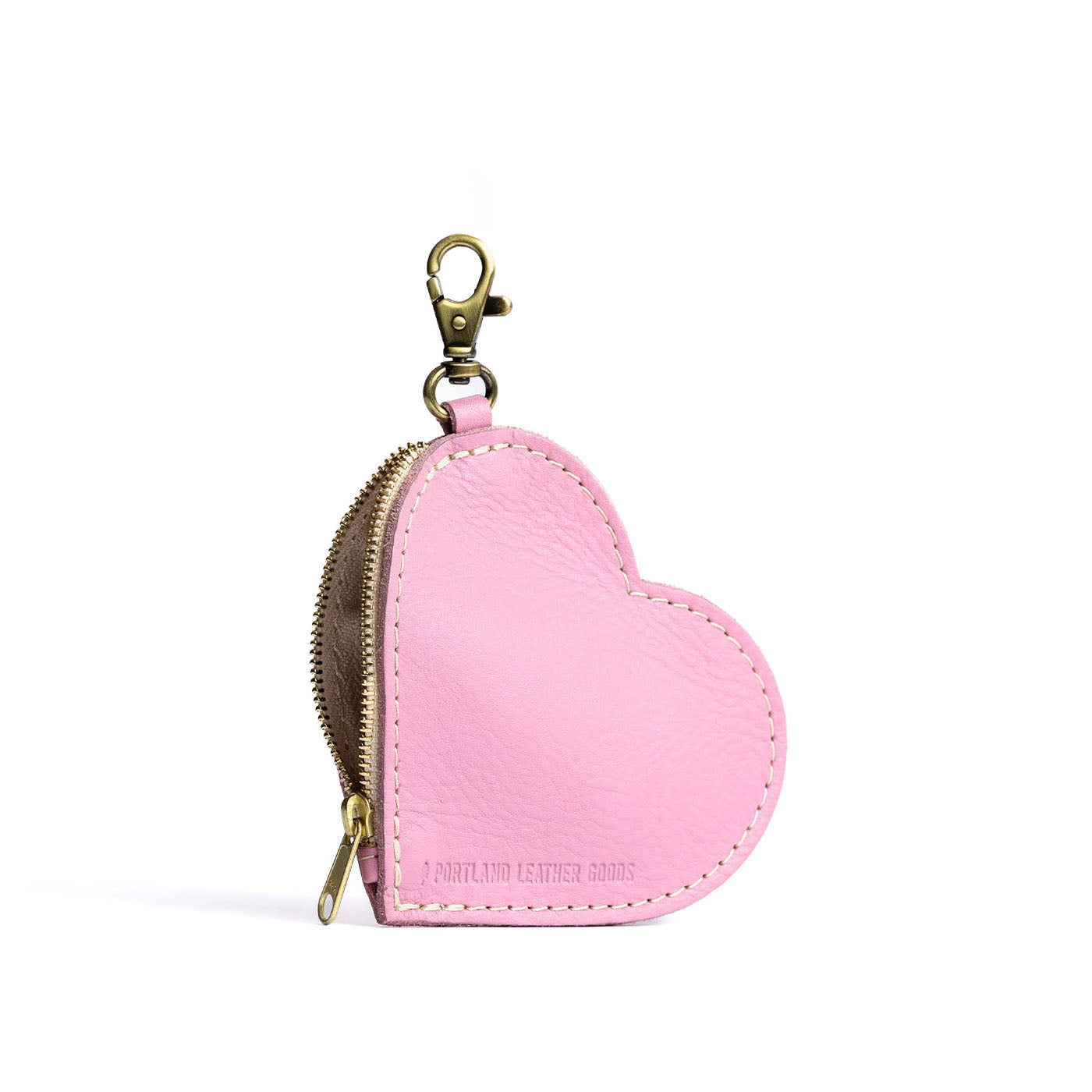 Heart-Shaped Zipper Pouch with Lobster Clasp | Small & Stylish