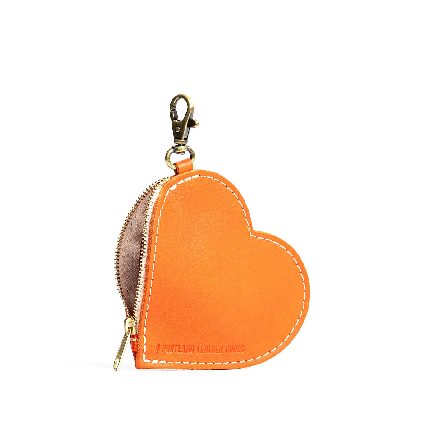 Heart-Shaped Zipper Pouch with Lobster Clasp | Small & Stylish