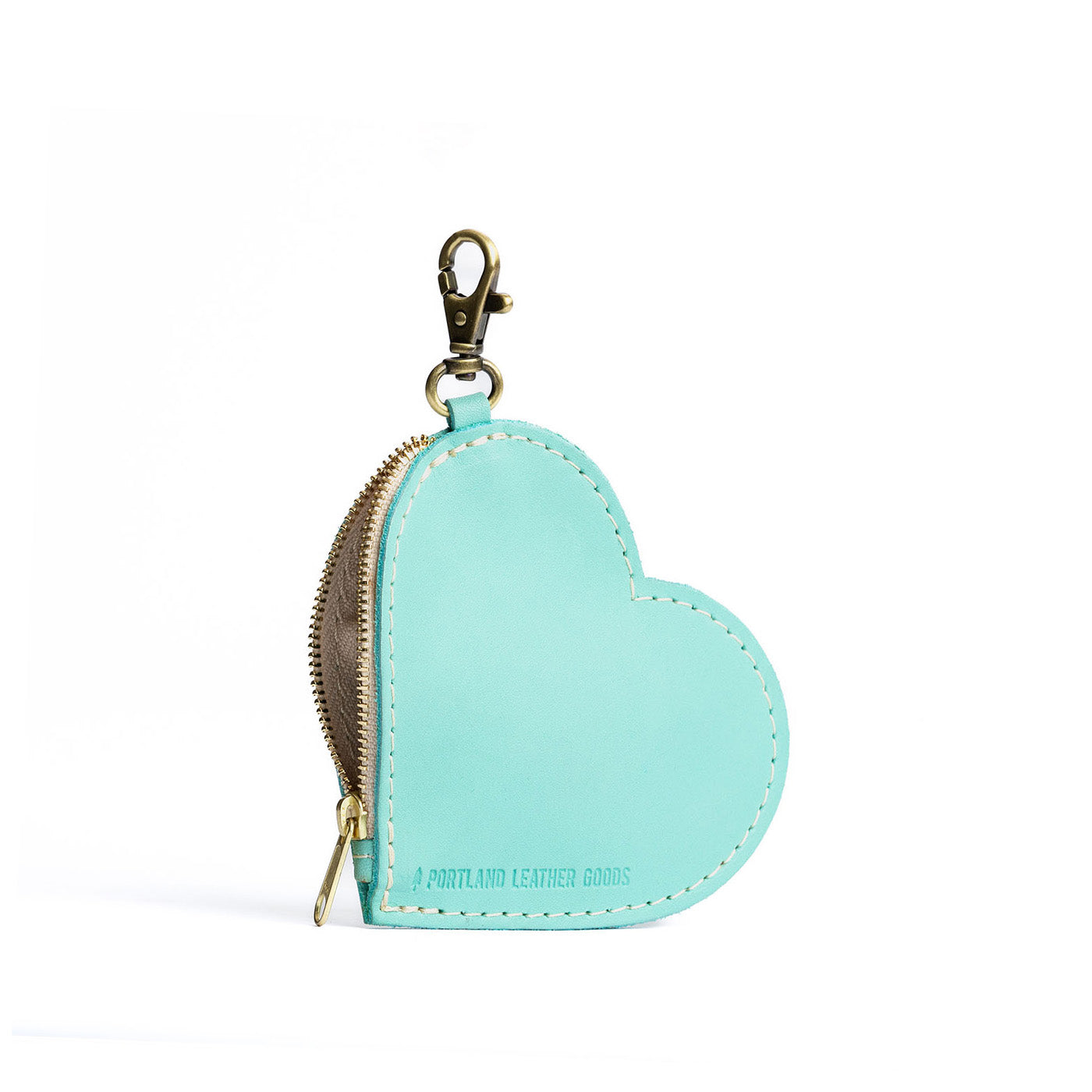 Heart-Shaped Zipper Pouch with Lobster Clasp | Small & Stylish