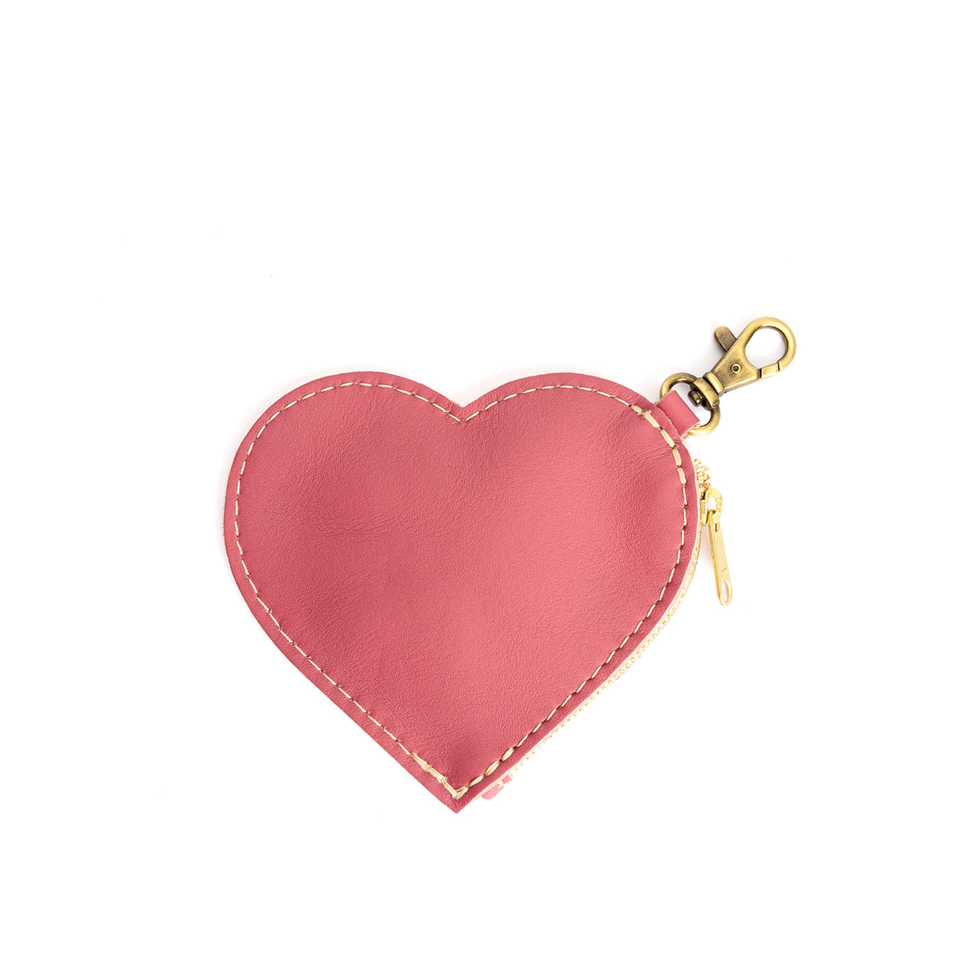 Heart-Shaped Zipper Pouch with Lobster Clasp | Small & Stylish