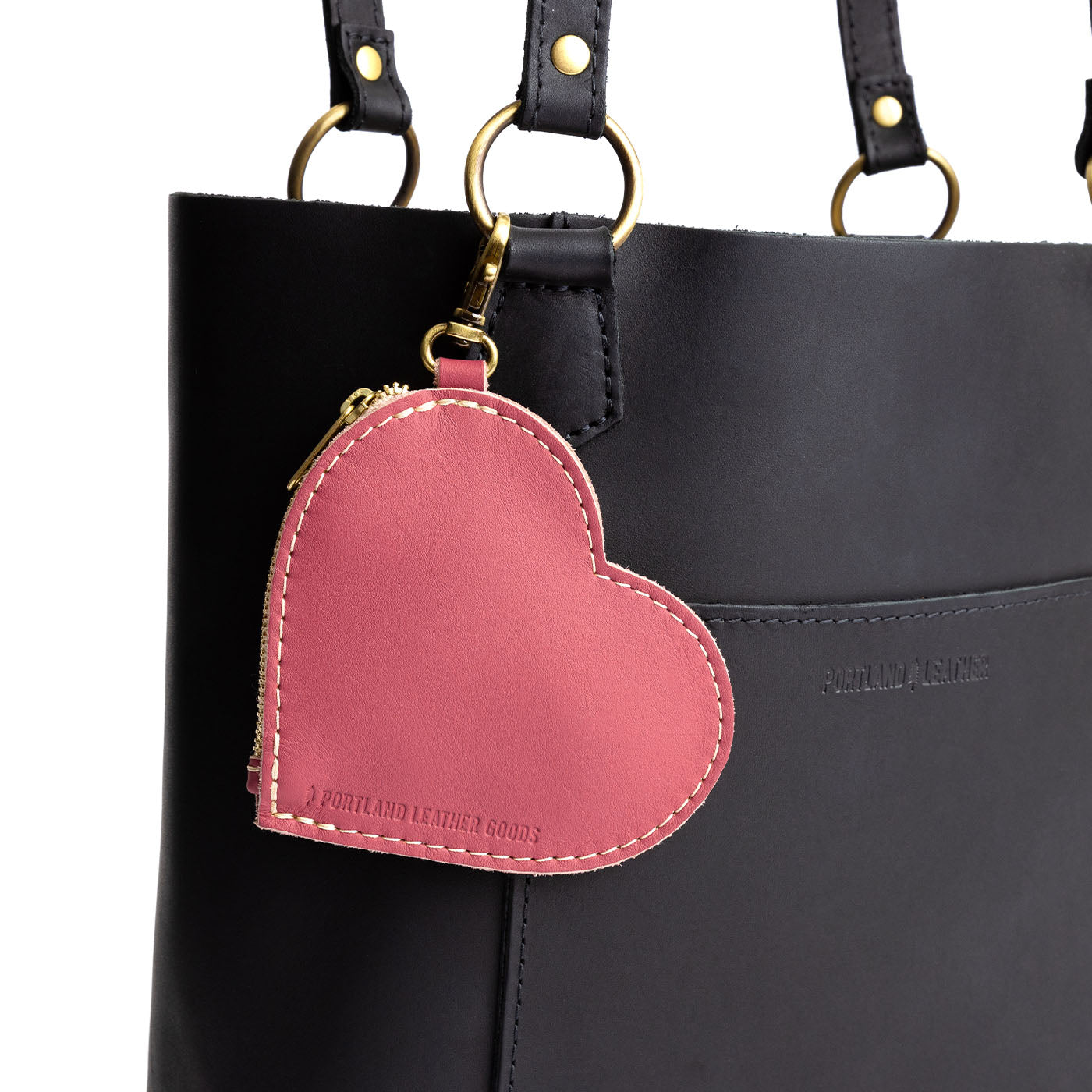 Heart-Shaped Zipper Pouch with Lobster Clasp | Small & Stylish