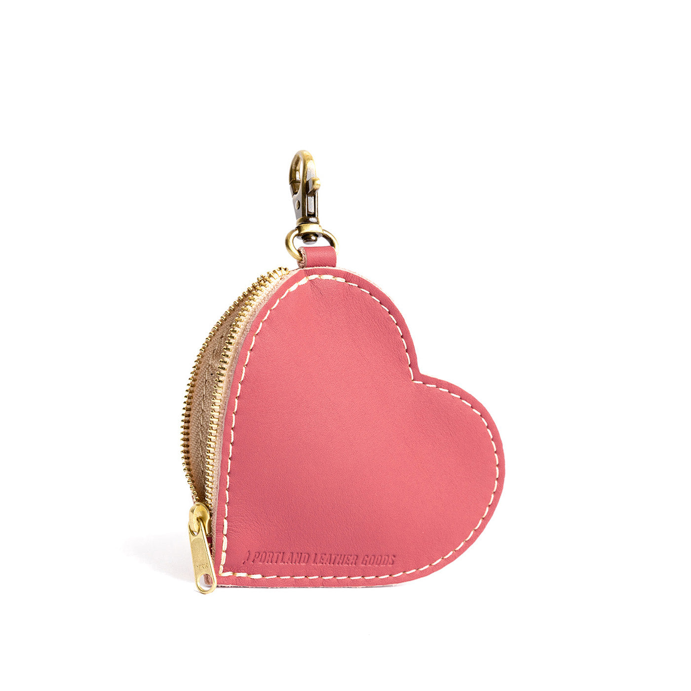 Heart-Shaped Zipper Pouch with Lobster Clasp | Small & Stylish