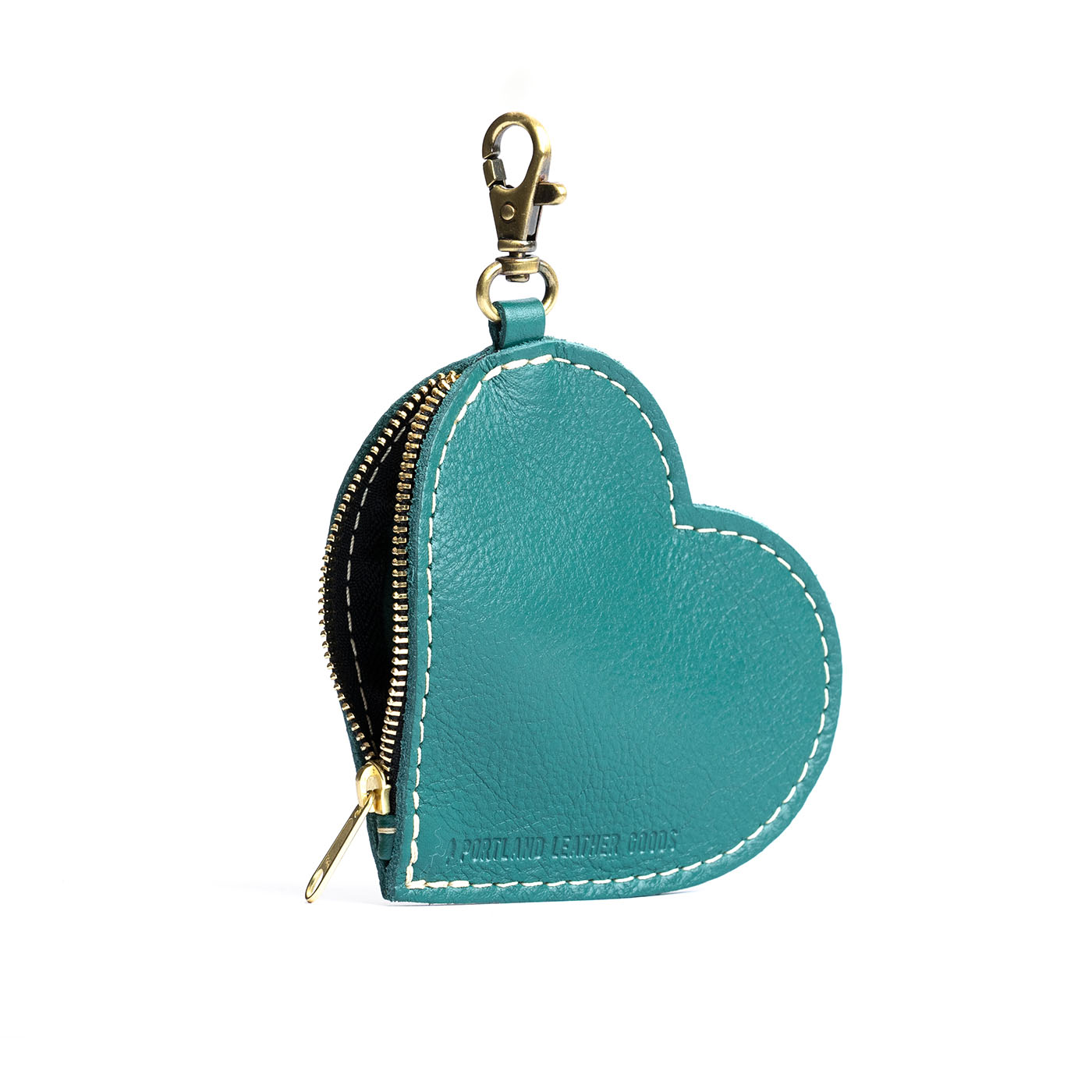 Heart-Shaped Zipper Pouch with Lobster Clasp | Small & Stylish