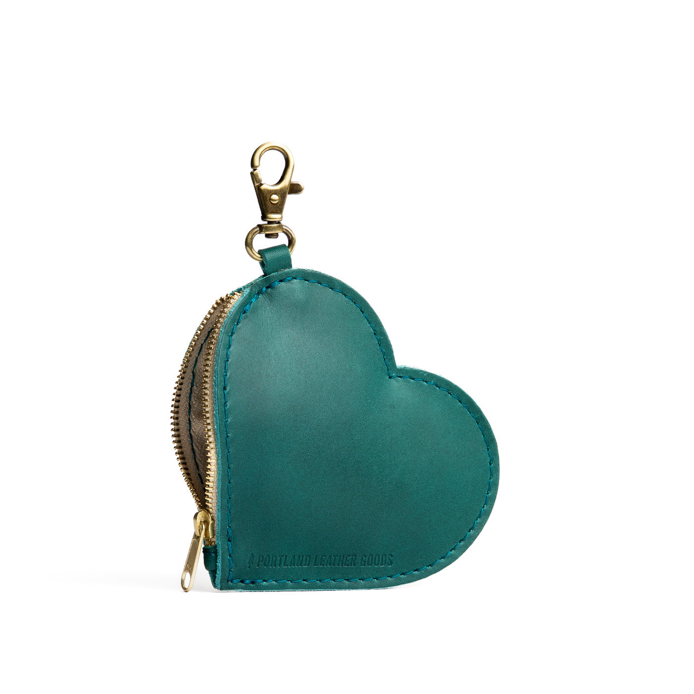 Heart-Shaped Zipper Pouch with Lobster Clasp | Small & Stylish