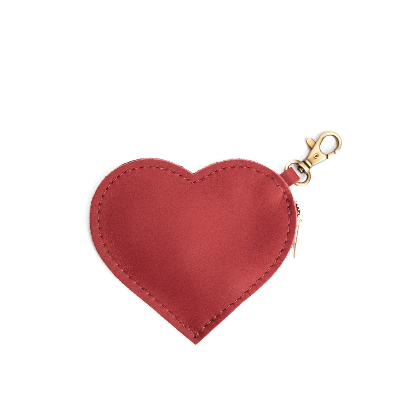 Heart-Shaped Zipper Pouch with Lobster Clasp | Small & Stylish