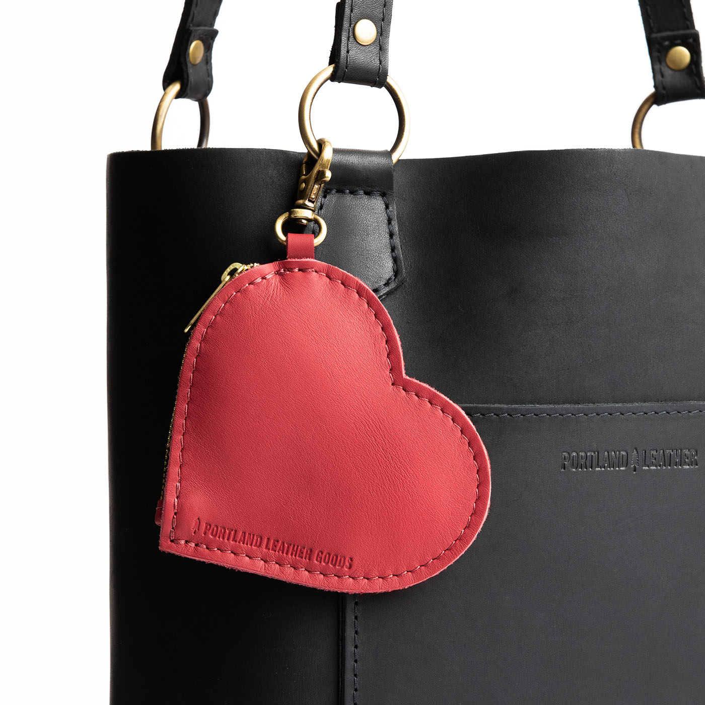 Heart-Shaped Zipper Pouch with Lobster Clasp | Small & Stylish