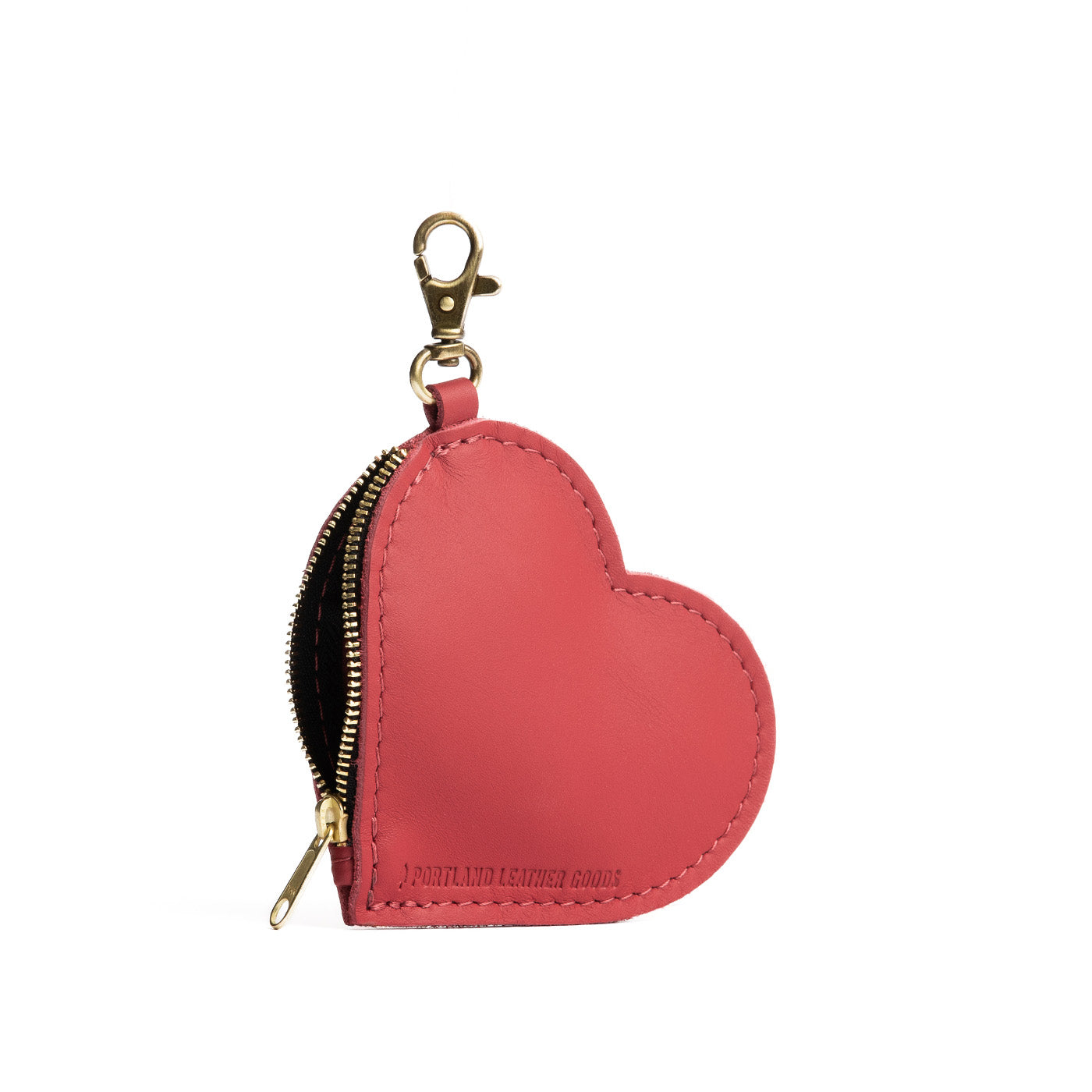 Heart-Shaped Zipper Pouch with Lobster Clasp | Small & Stylish