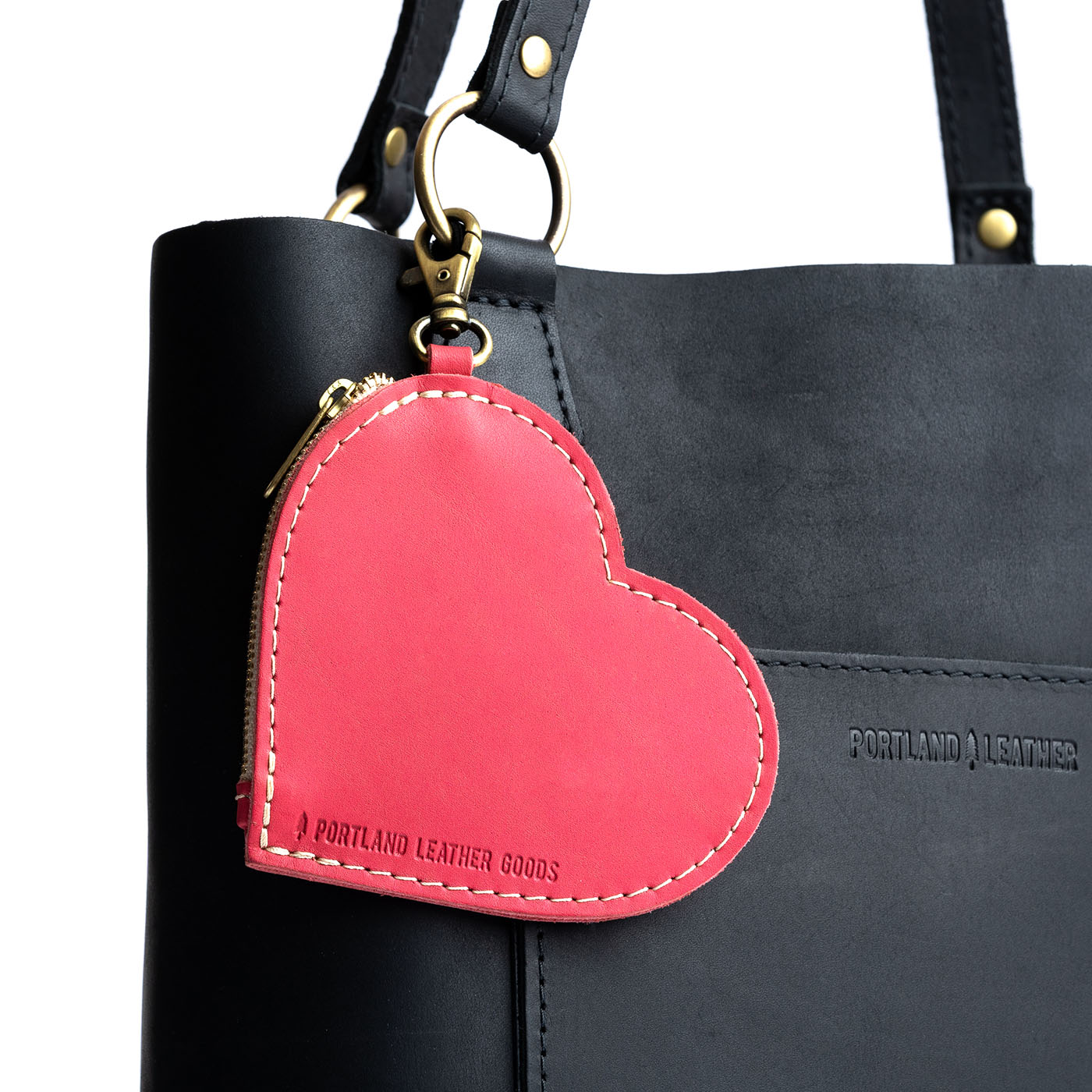 Heart-Shaped Zipper Pouch with Lobster Clasp | Small & Stylish