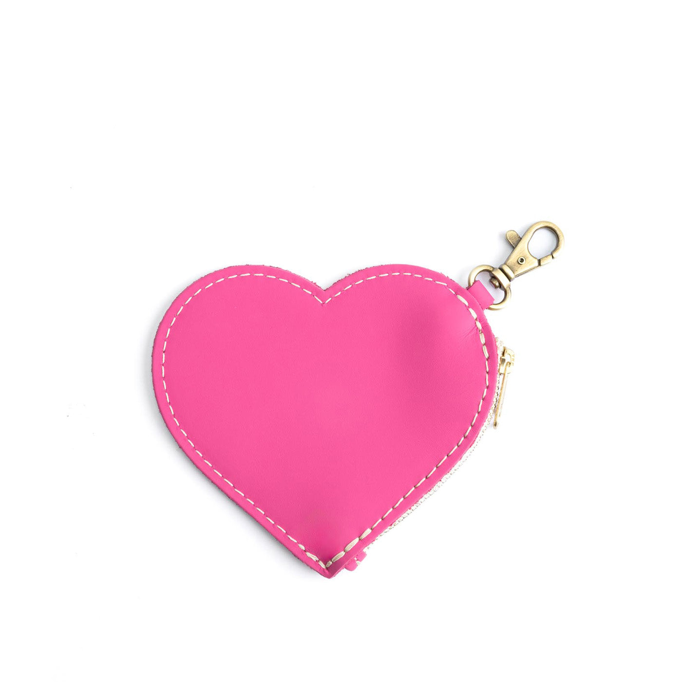 Heart-Shaped Zipper Pouch with Lobster Clasp | Small & Stylish