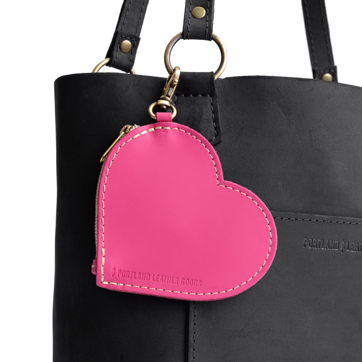 Heart-Shaped Zipper Pouch with Lobster Clasp | Small & Stylish