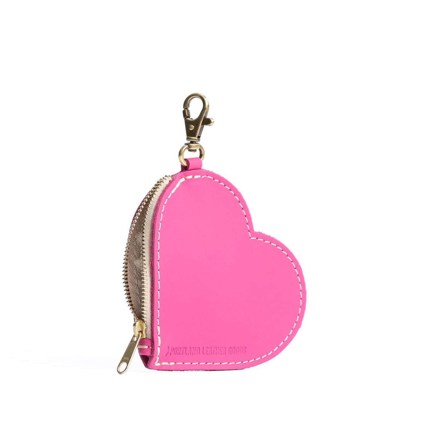 Heart-Shaped Zipper Pouch with Lobster Clasp | Small & Stylish