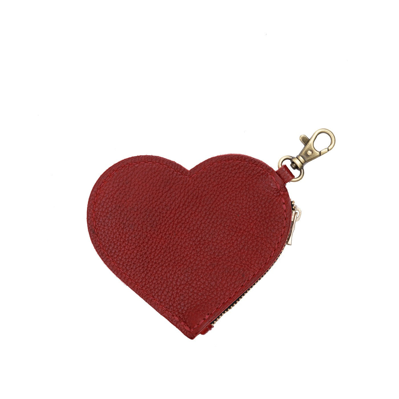 Heart-Shaped Zipper Pouch with Lobster Clasp | Small & Stylish
