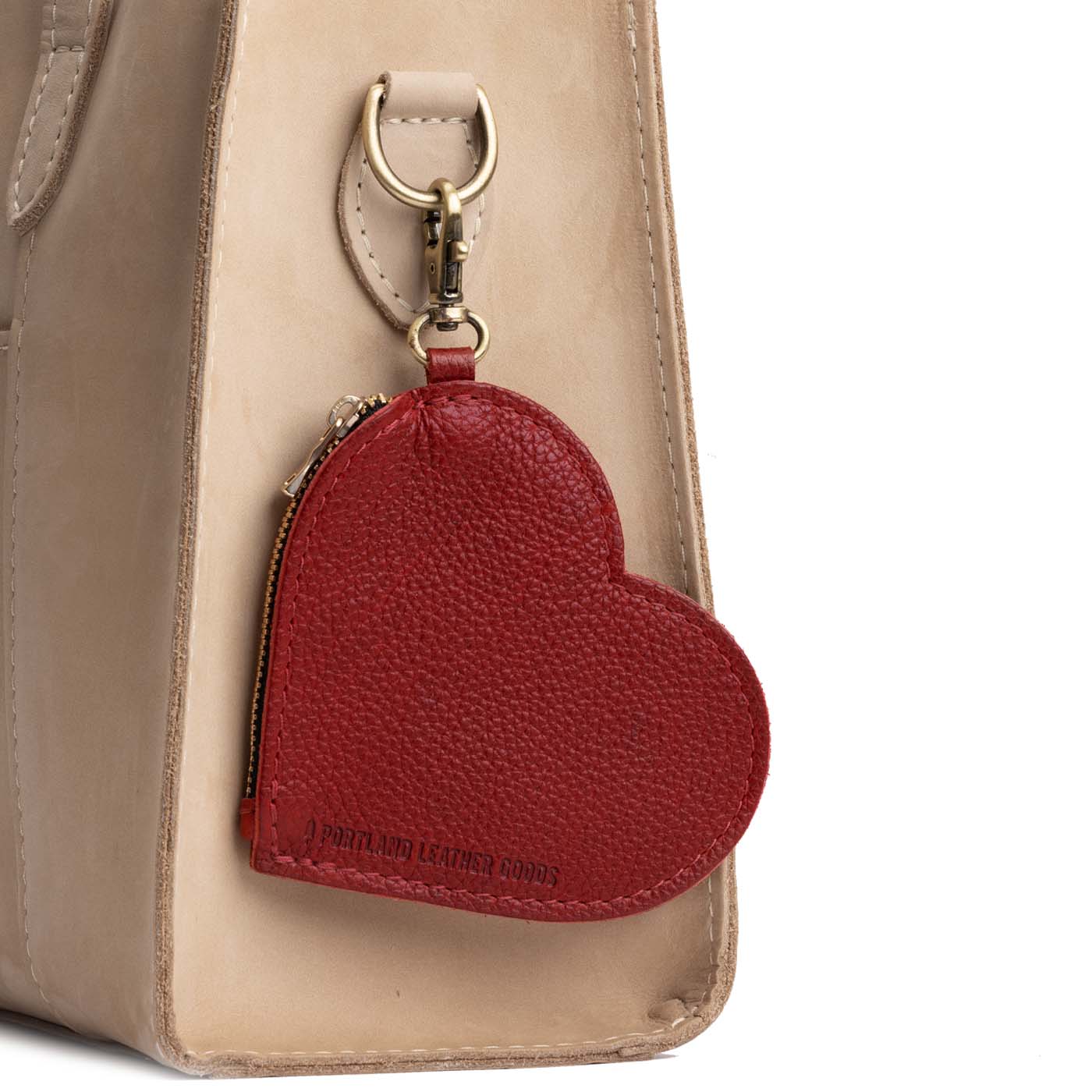 Heart-Shaped Zipper Pouch with Lobster Clasp | Small & Stylish