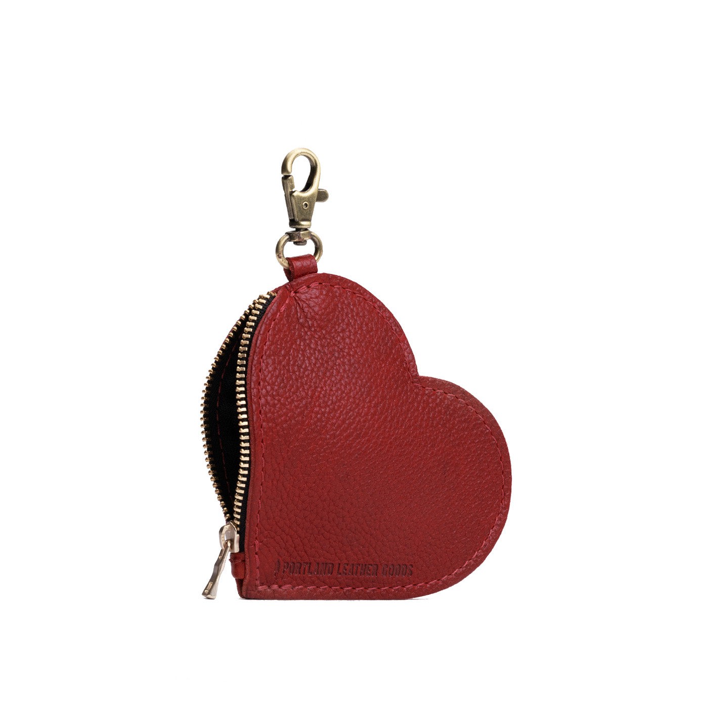 Heart-Shaped Zipper Pouch with Lobster Clasp | Small & Stylish
